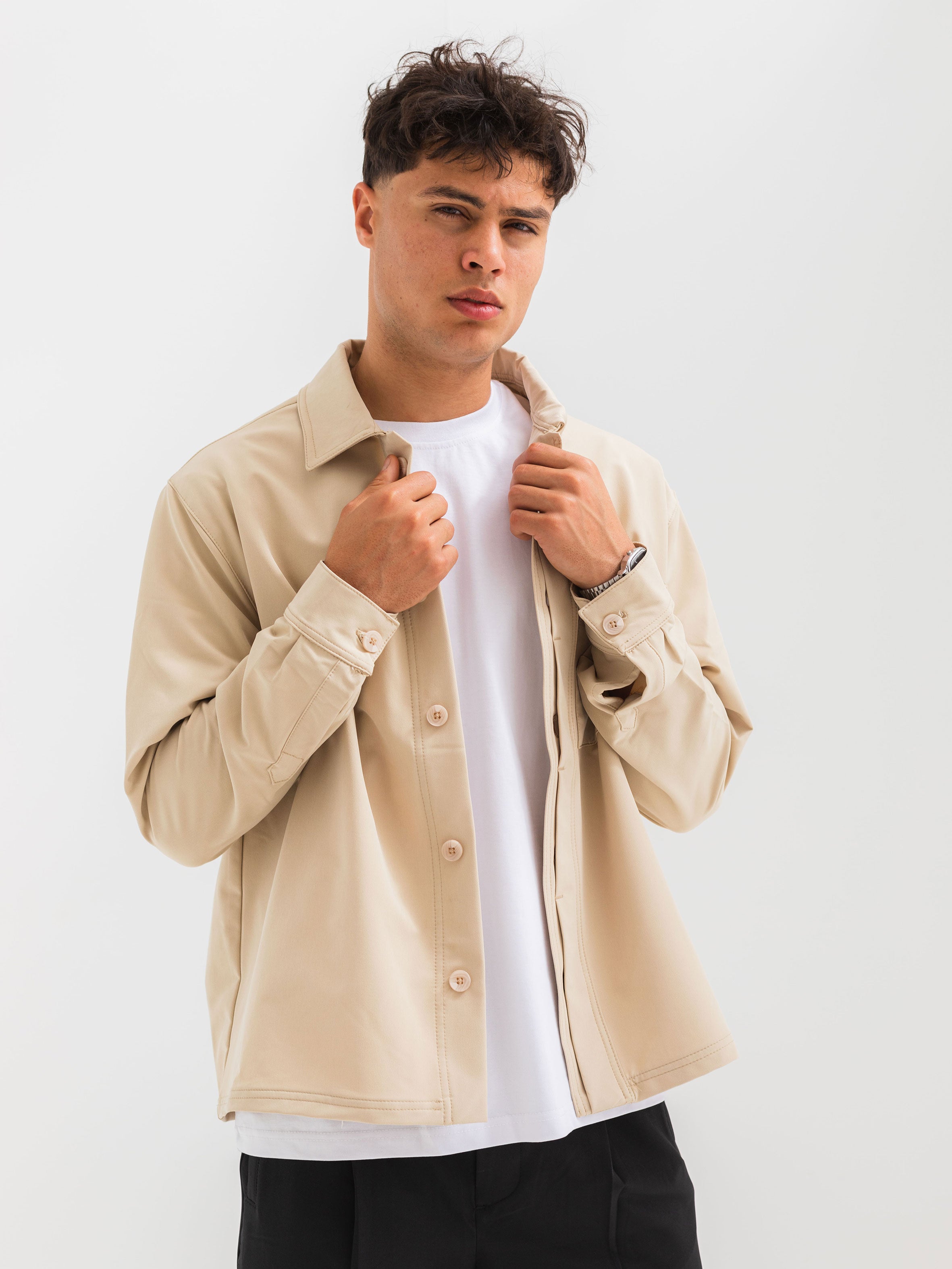 RELAXED OVER SHIRT - BEIGE