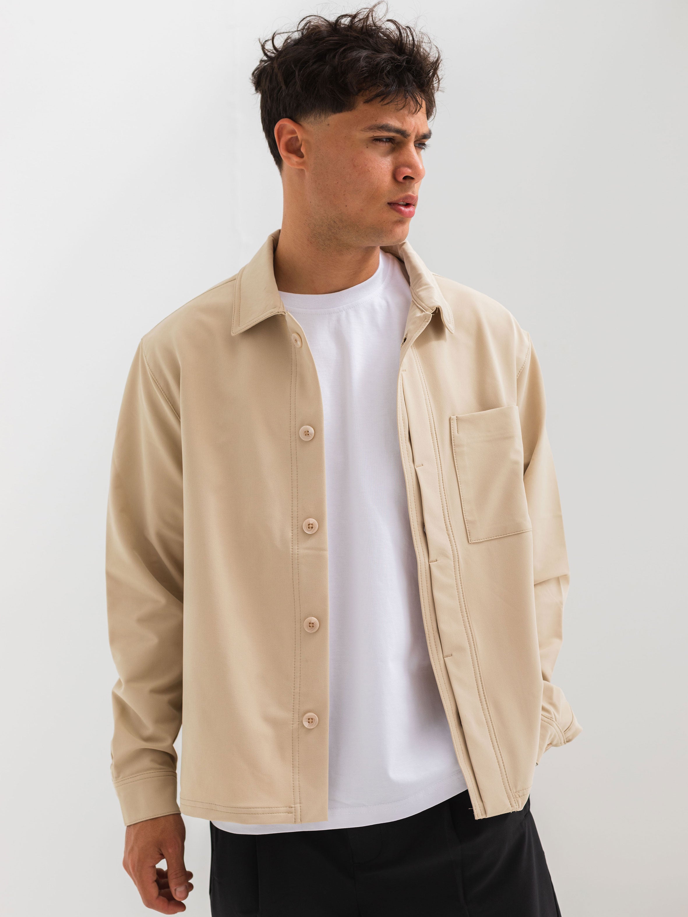 RELAXED OVER SHIRT - BEIGE