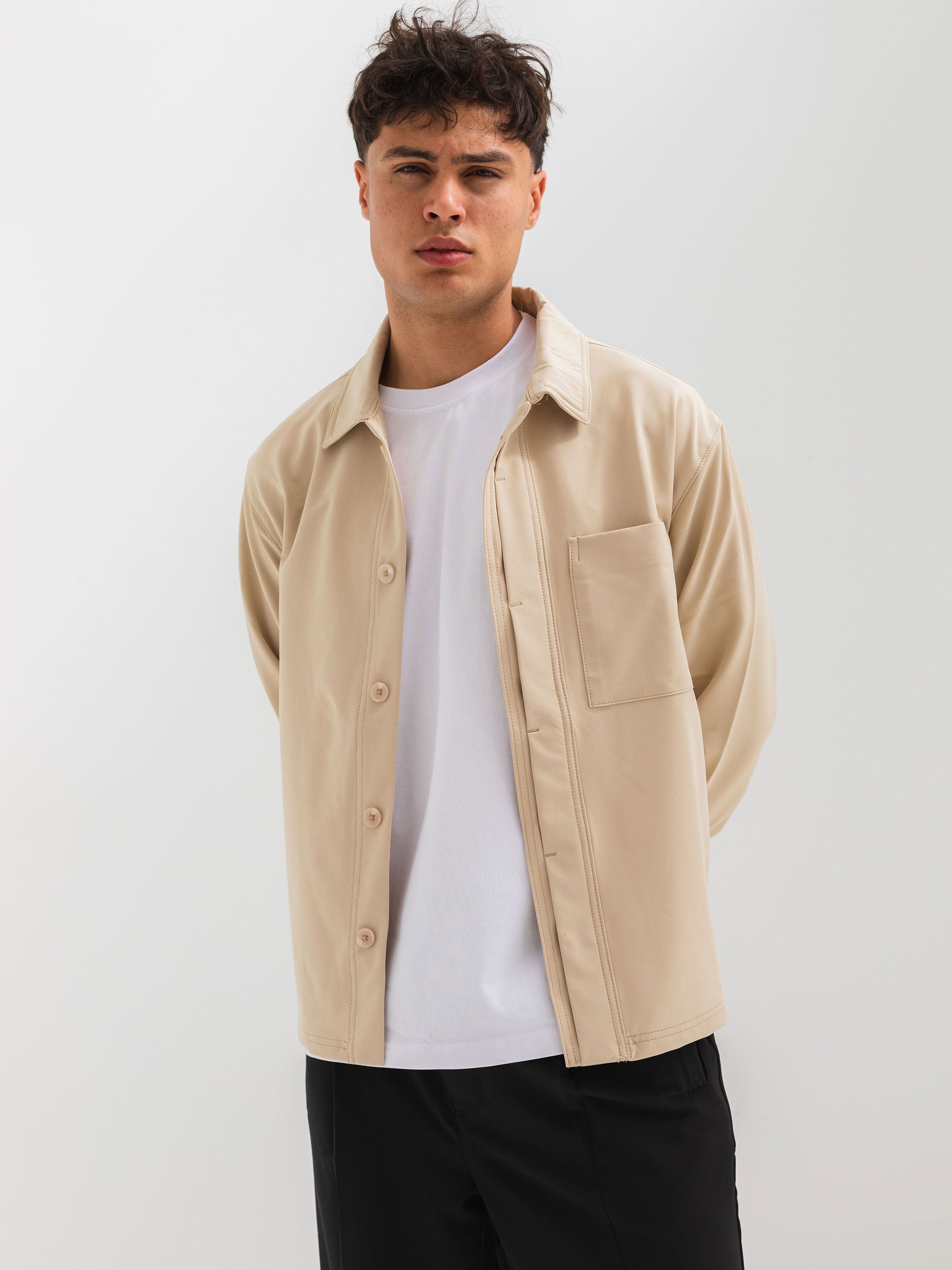 RELAXED OVER SHIRT - BEIGE