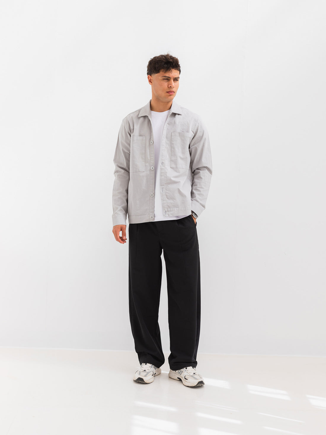 OVER SHIRT WITH 2 POCKET - Gray