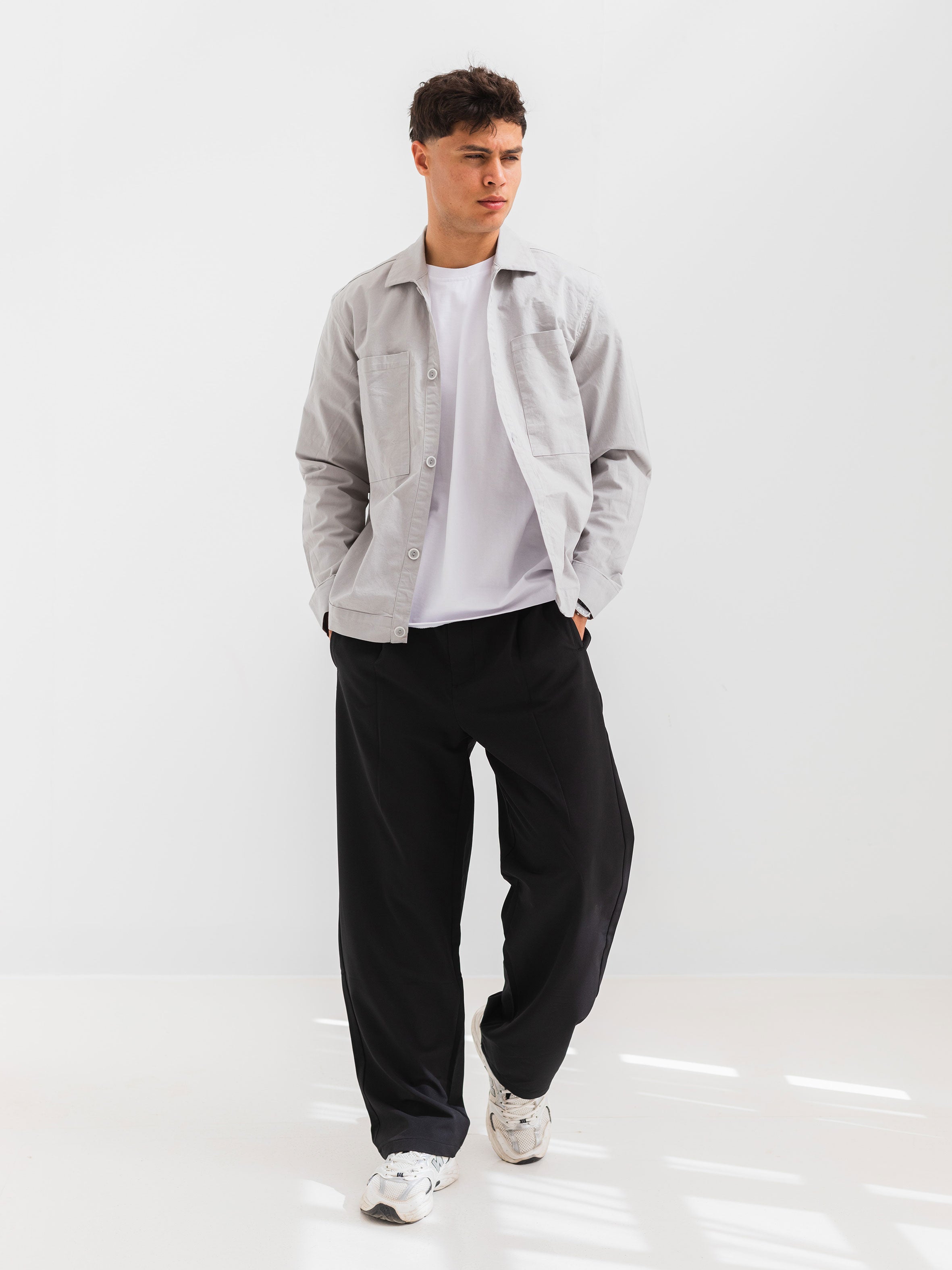 OVER SHIRT WITH 2 POCKET - Gray