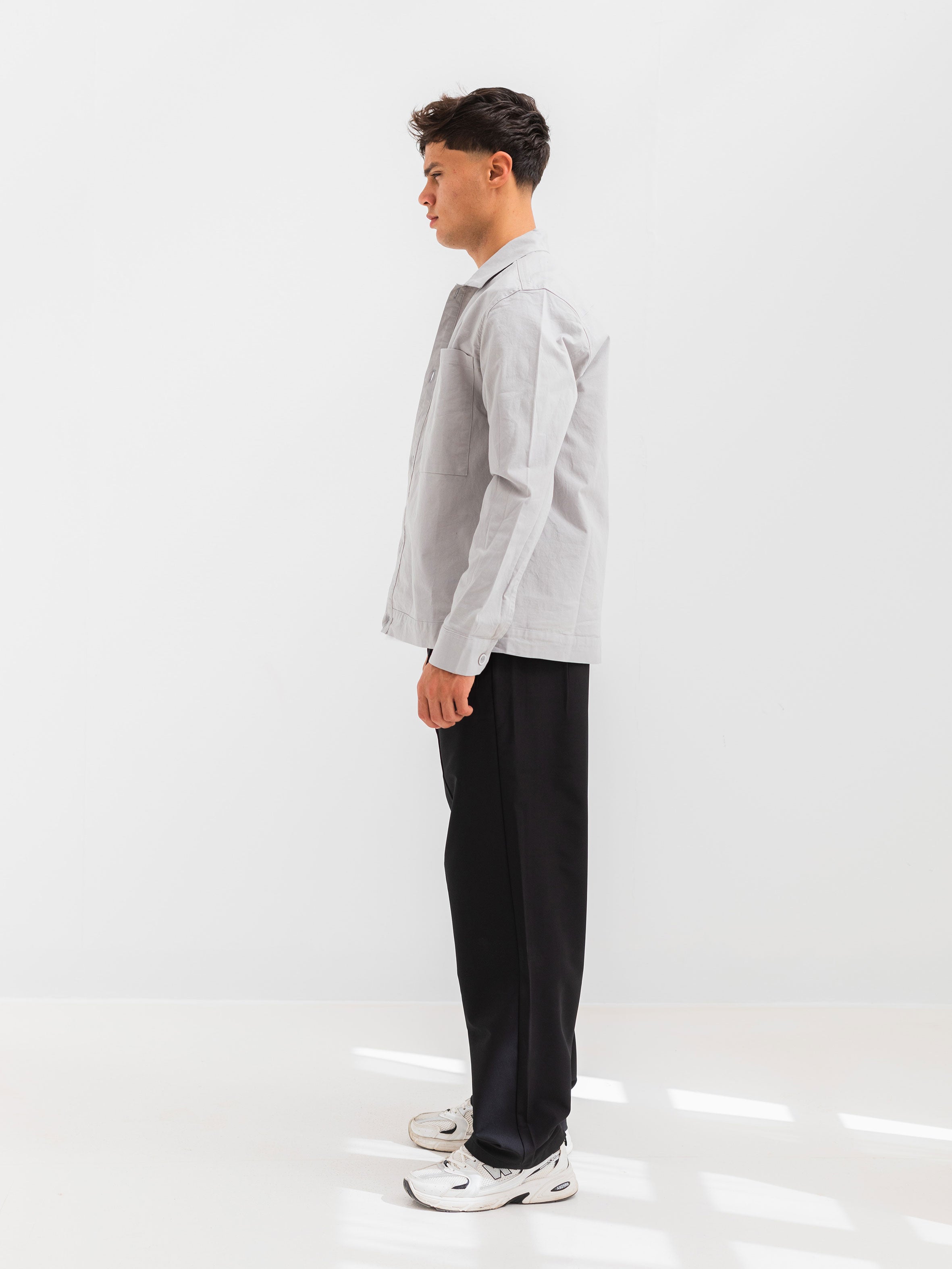 OVER SHIRT WITH 2 POCKET - Gray