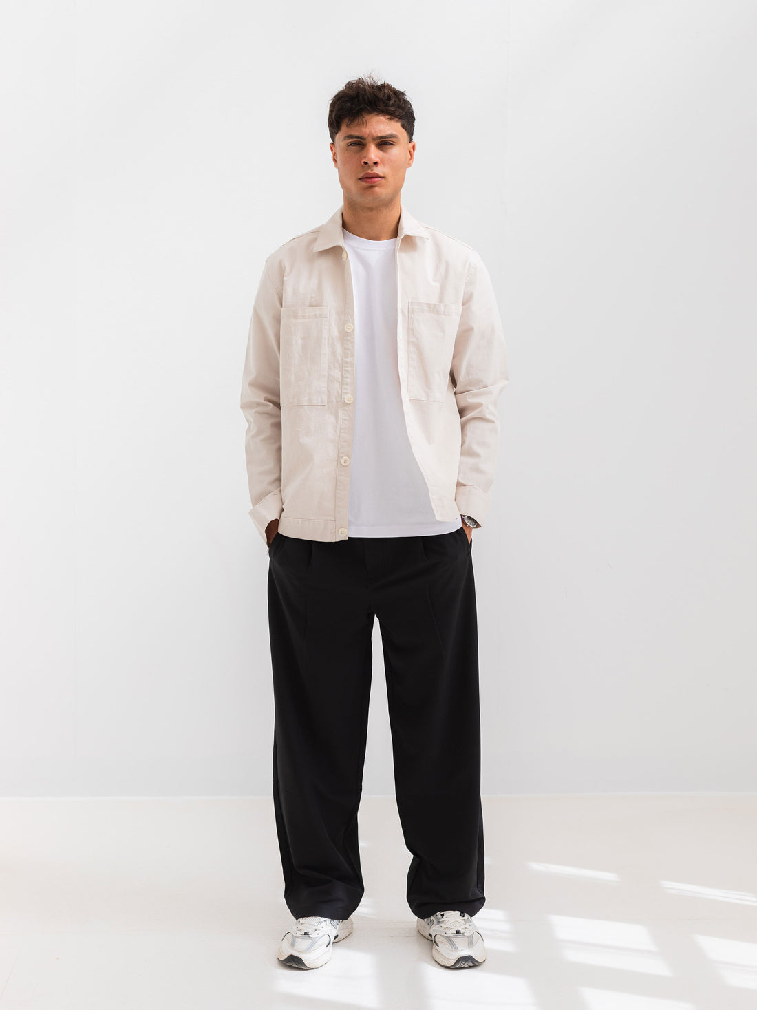 OVER SHIRT WITH 2 POCKET - Beige