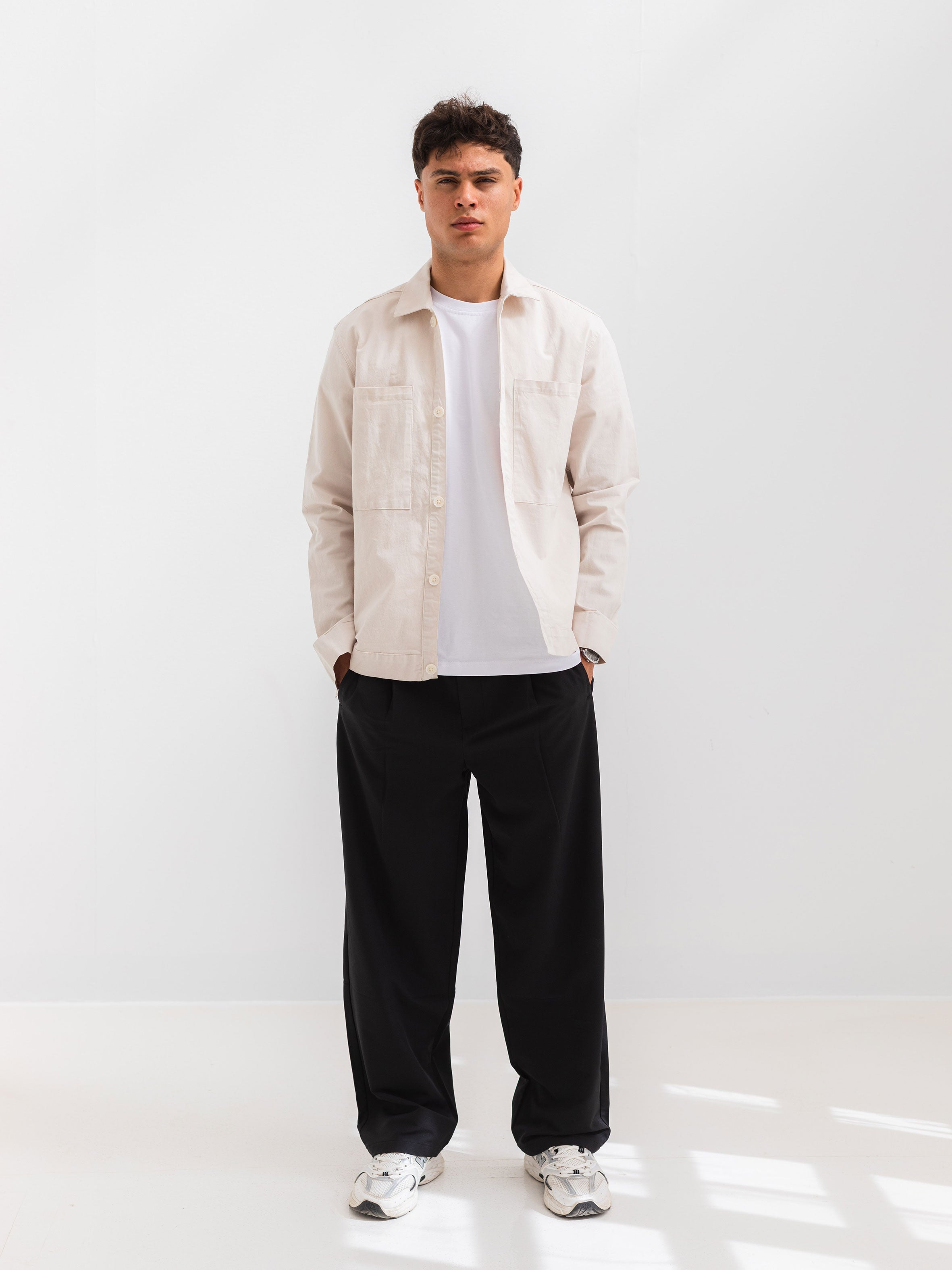 OVER SHIRT WITH 2 POCKET - Beige