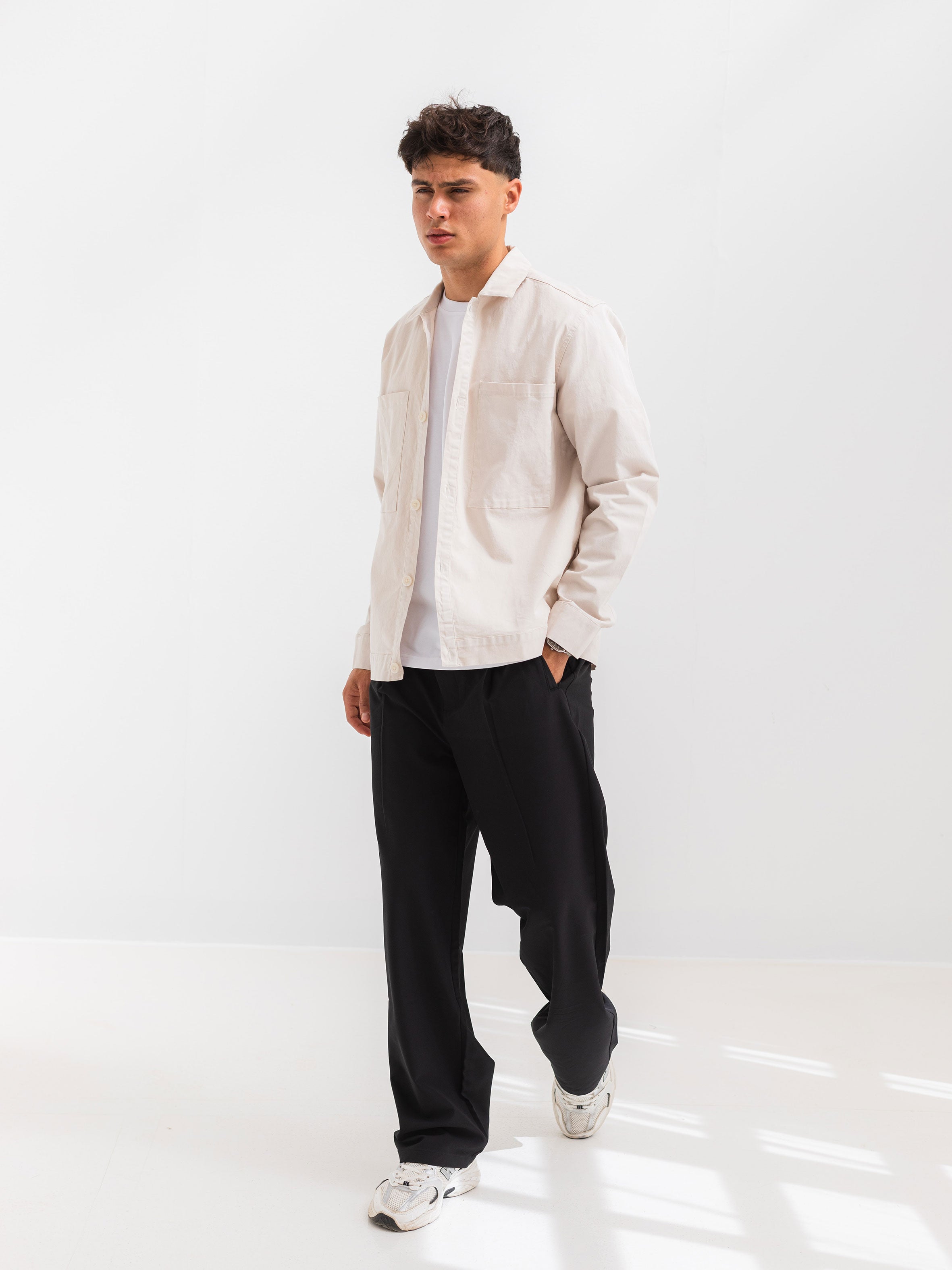 OVER SHIRT WITH 2 POCKET - Beige