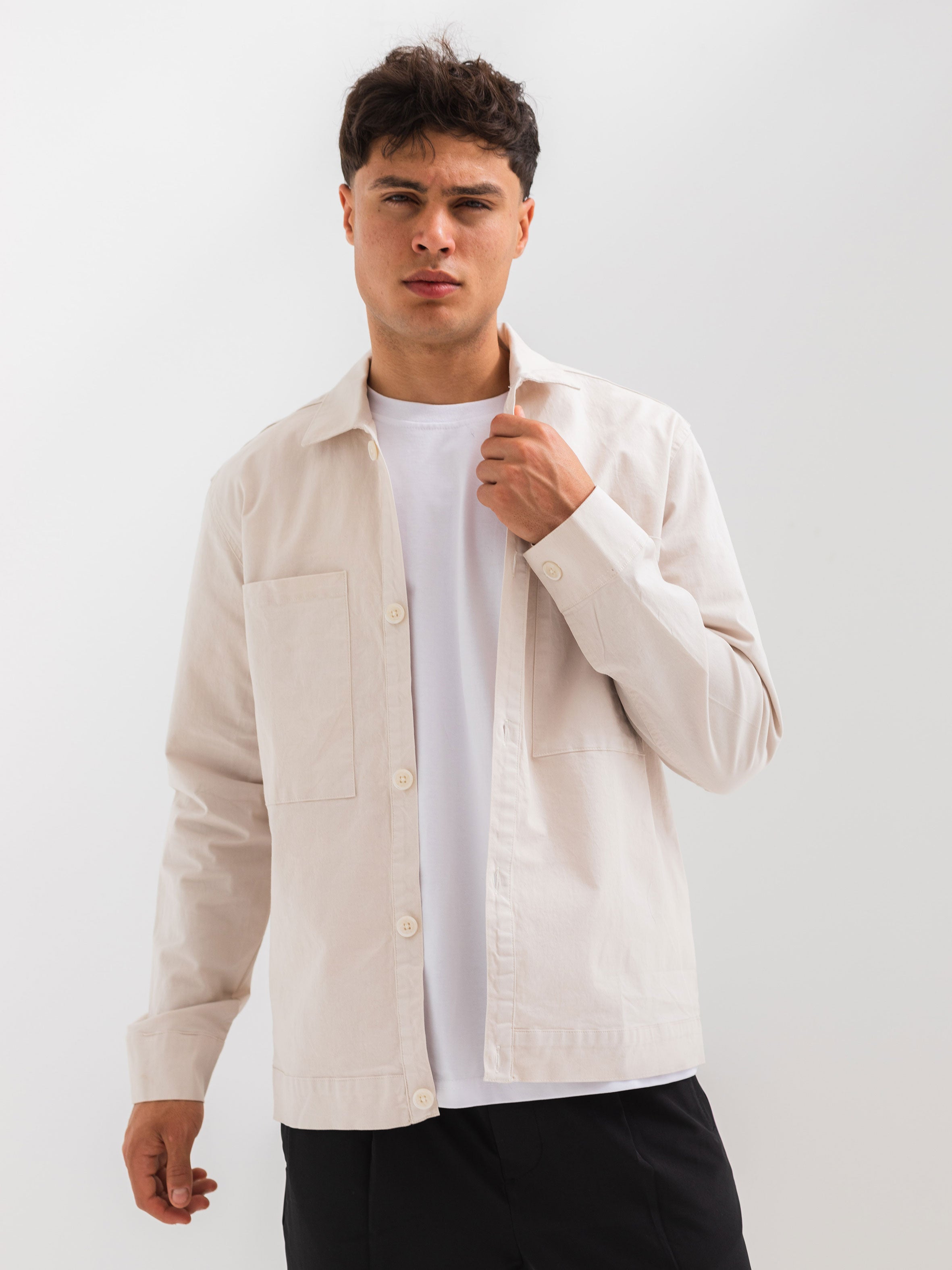 OVER SHIRT WITH 2 POCKET - Beige