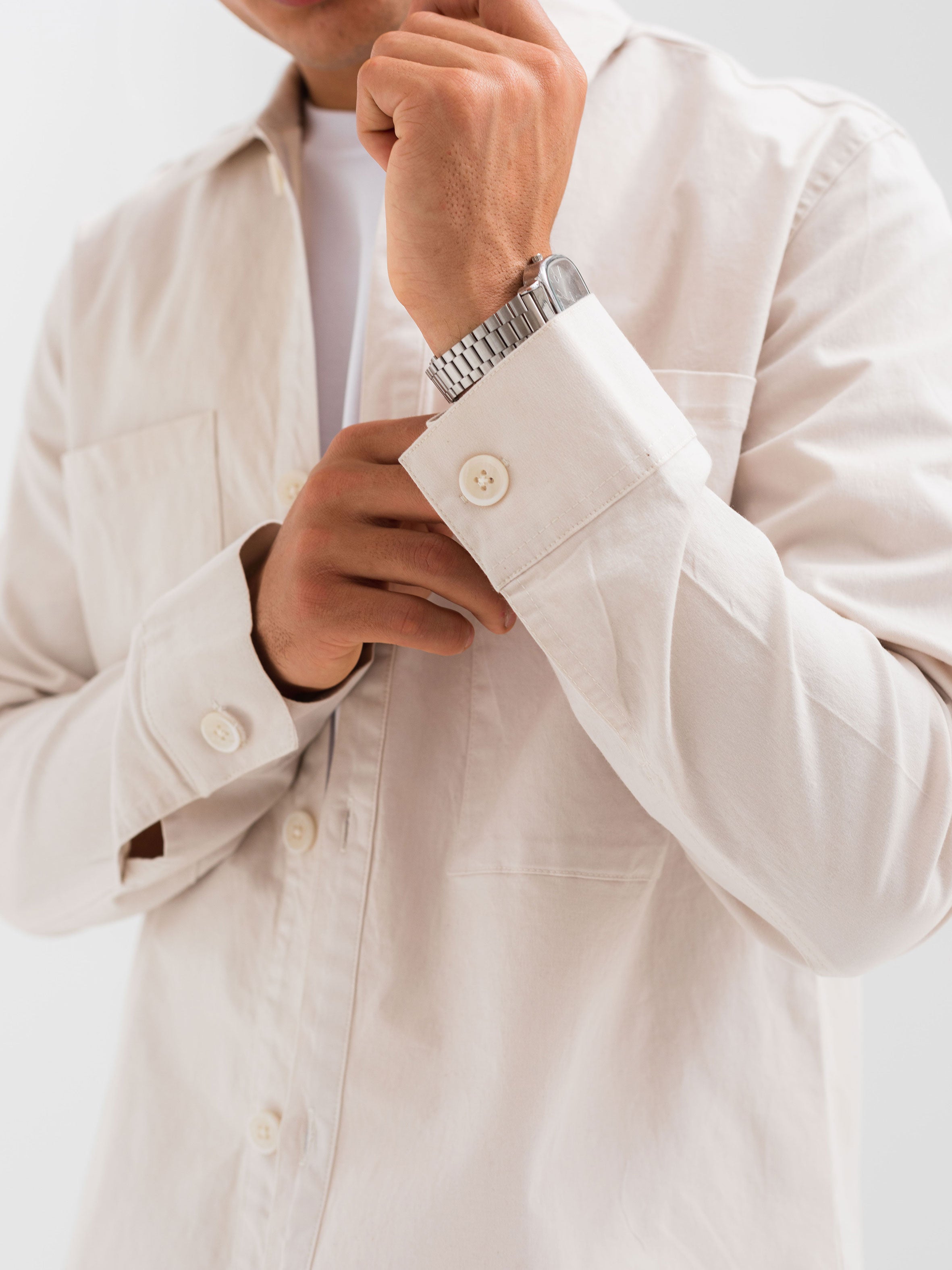 OVER SHIRT WITH 2 POCKET - Beige