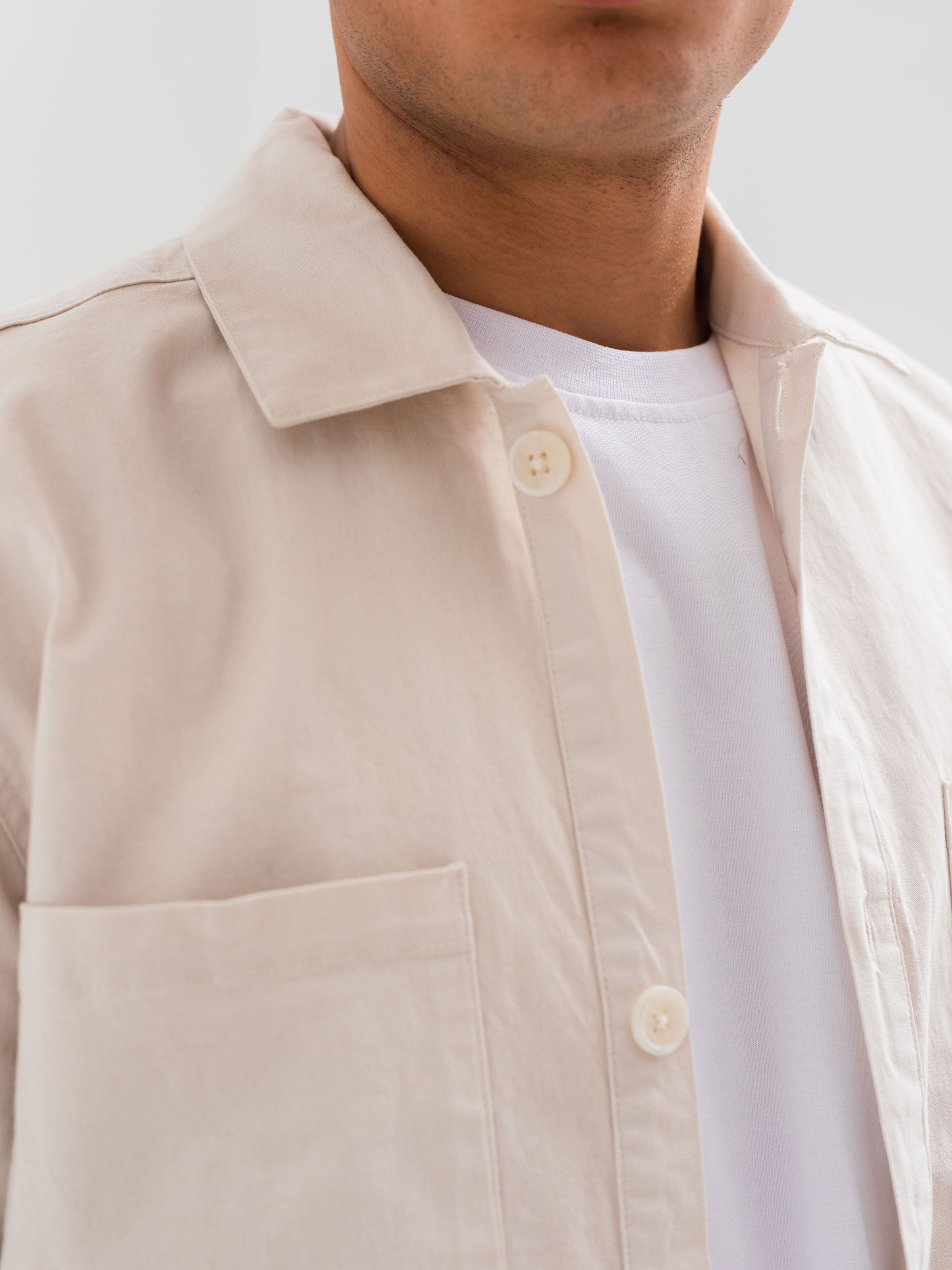 OVER SHIRT WITH 2 POCKET - Beige