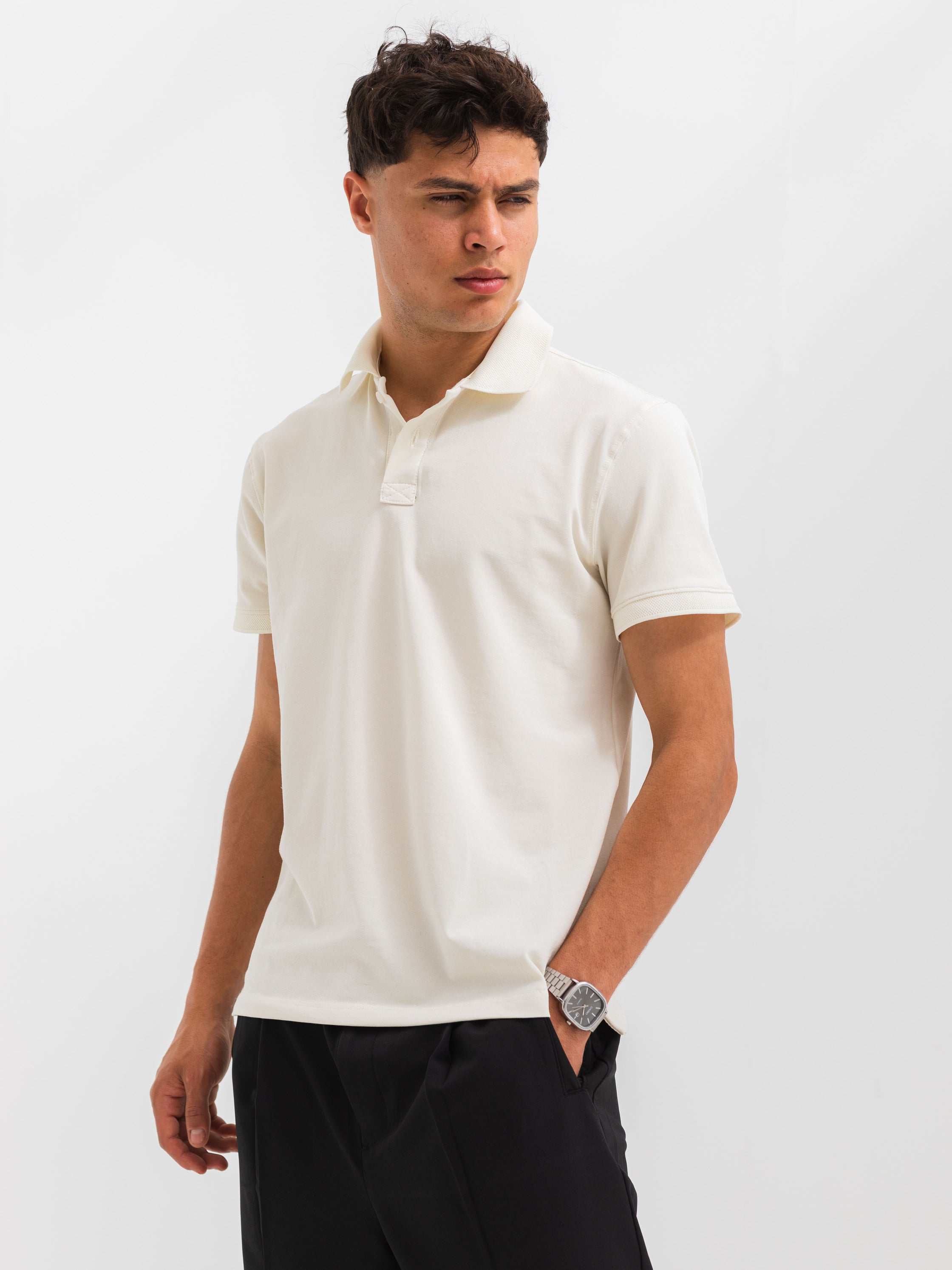 PIQUÉ POLO SHIRT  - Beige