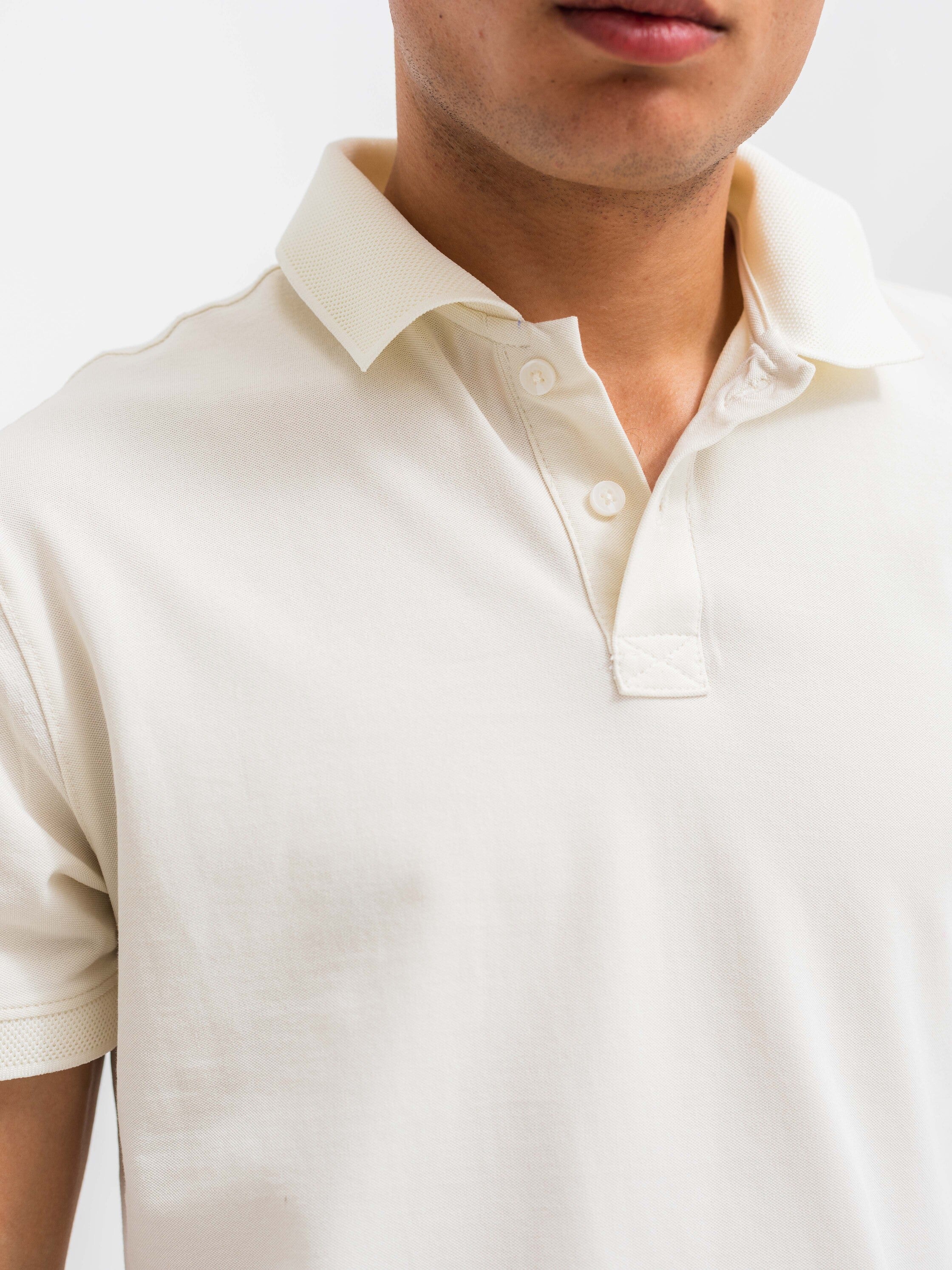 PIQUÉ POLO SHIRT  - Beige
