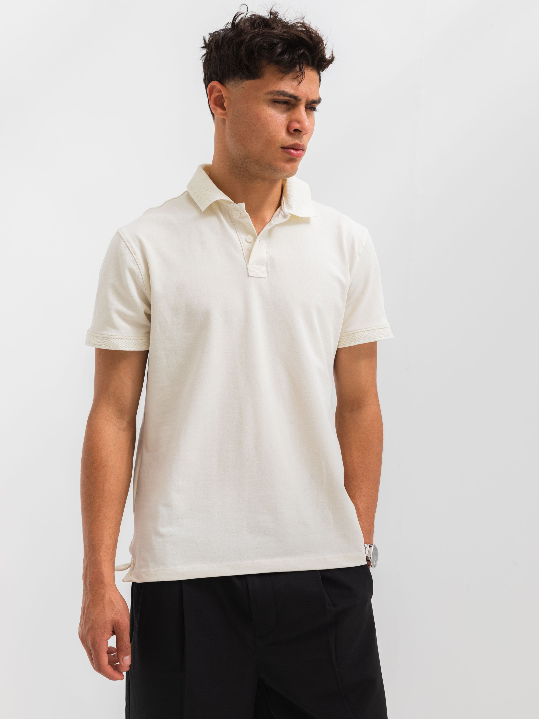PIQUÉ POLO SHIRT  - Beige