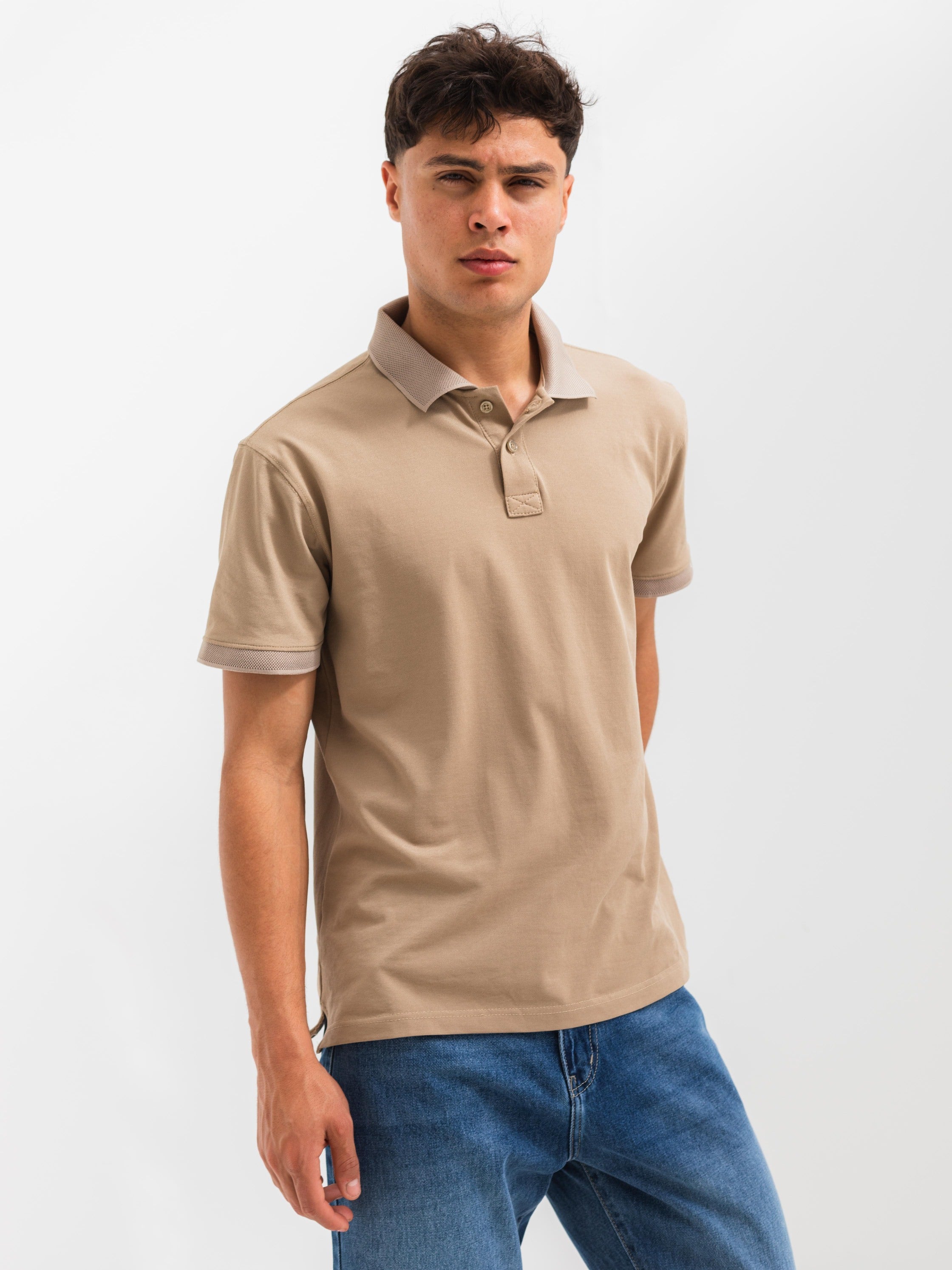 PIQUÉ POLO SHIRT  - Cafe