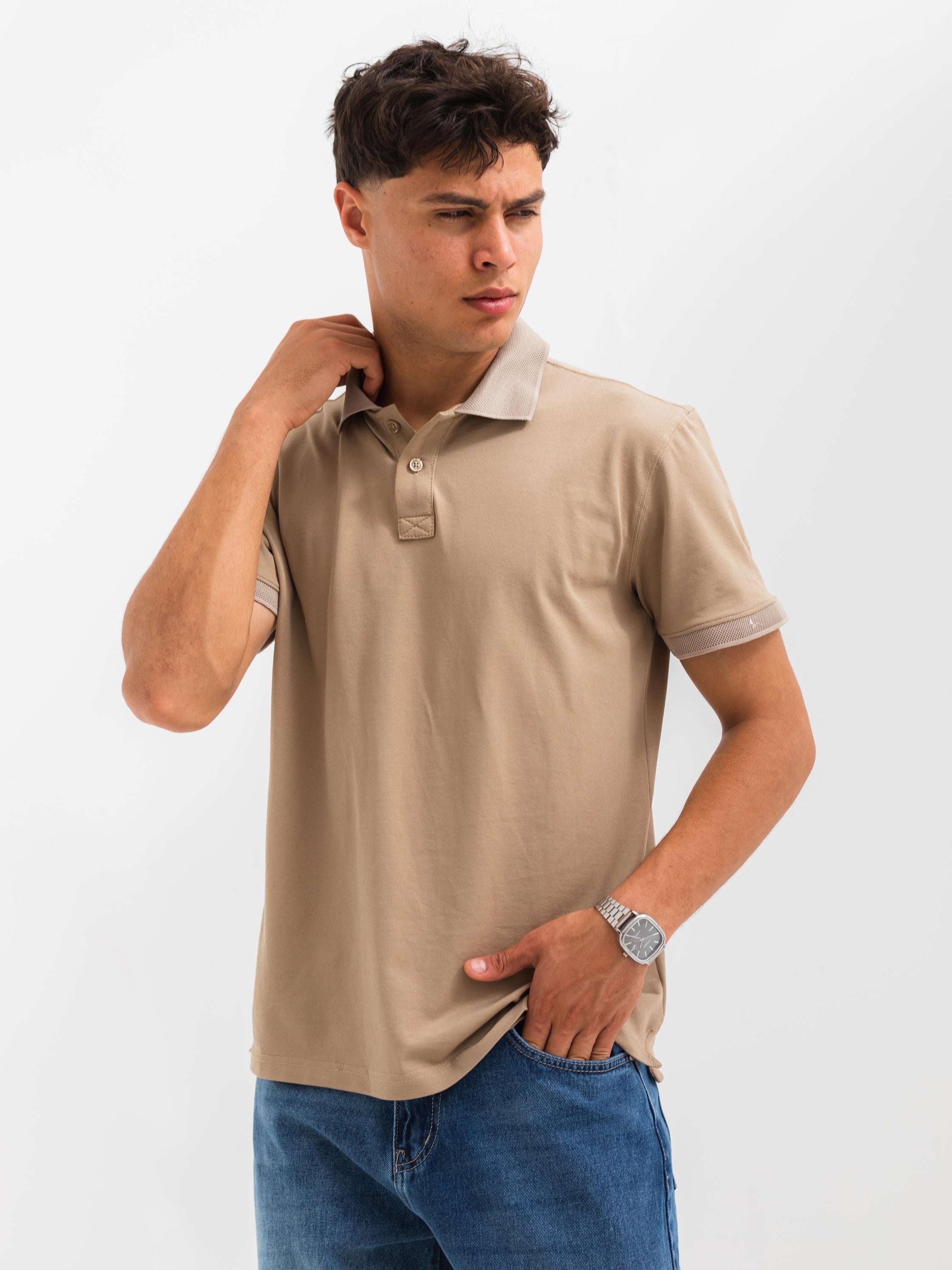 PIQUÉ POLO SHIRT  - Cafe