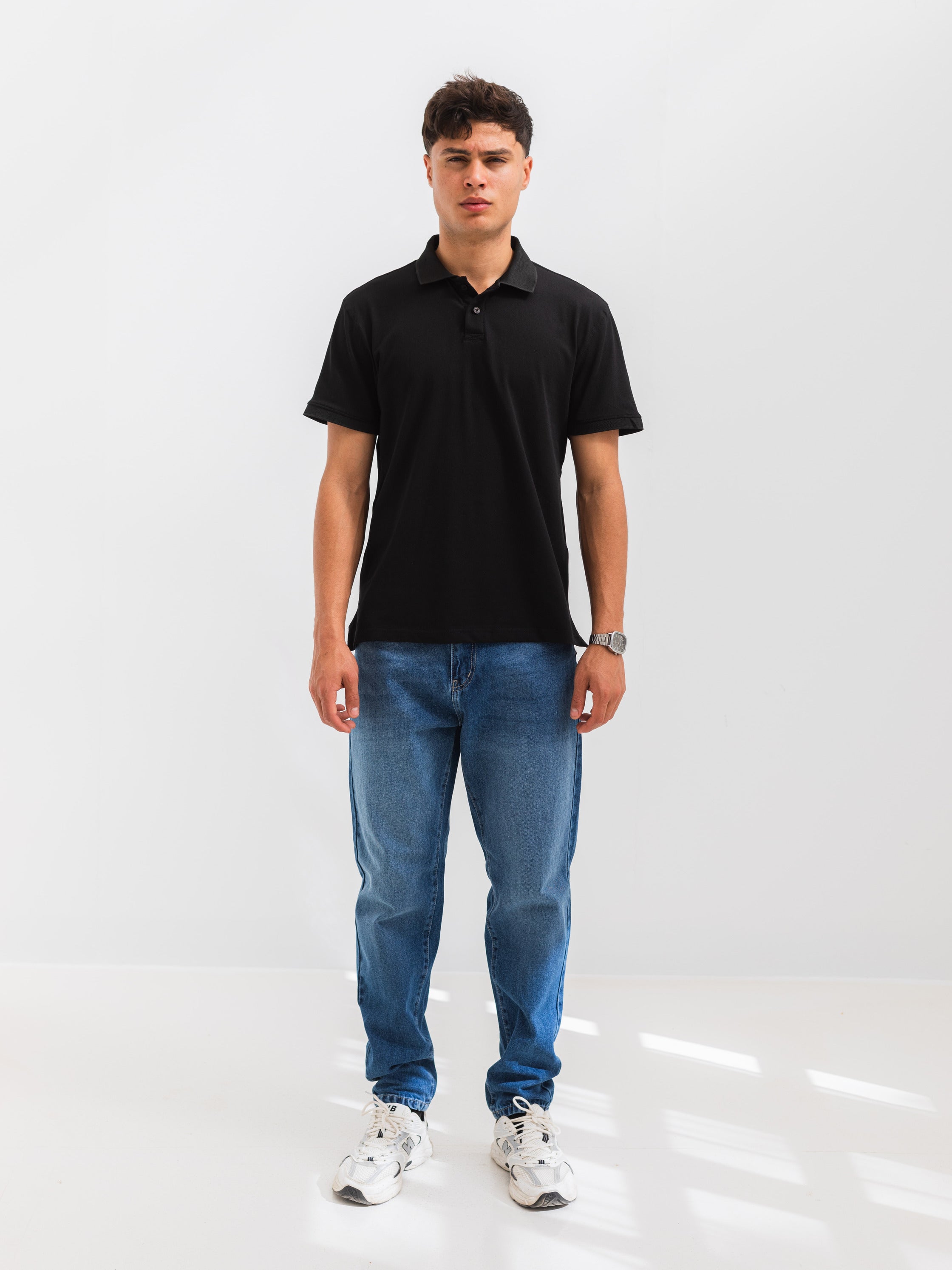 PIQUÉ POLO SHIRT  - Black