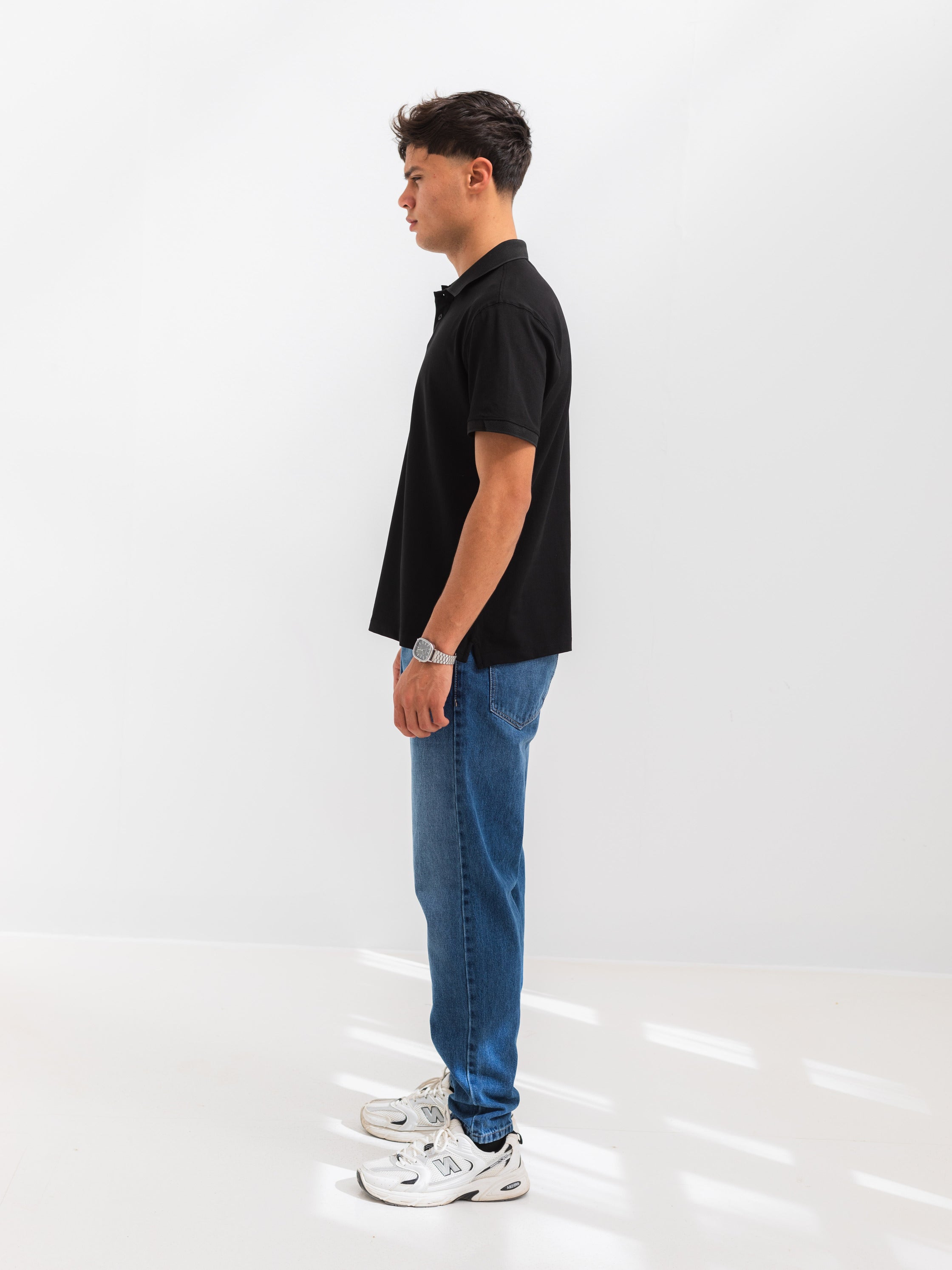 PIQUÉ POLO SHIRT  - Black