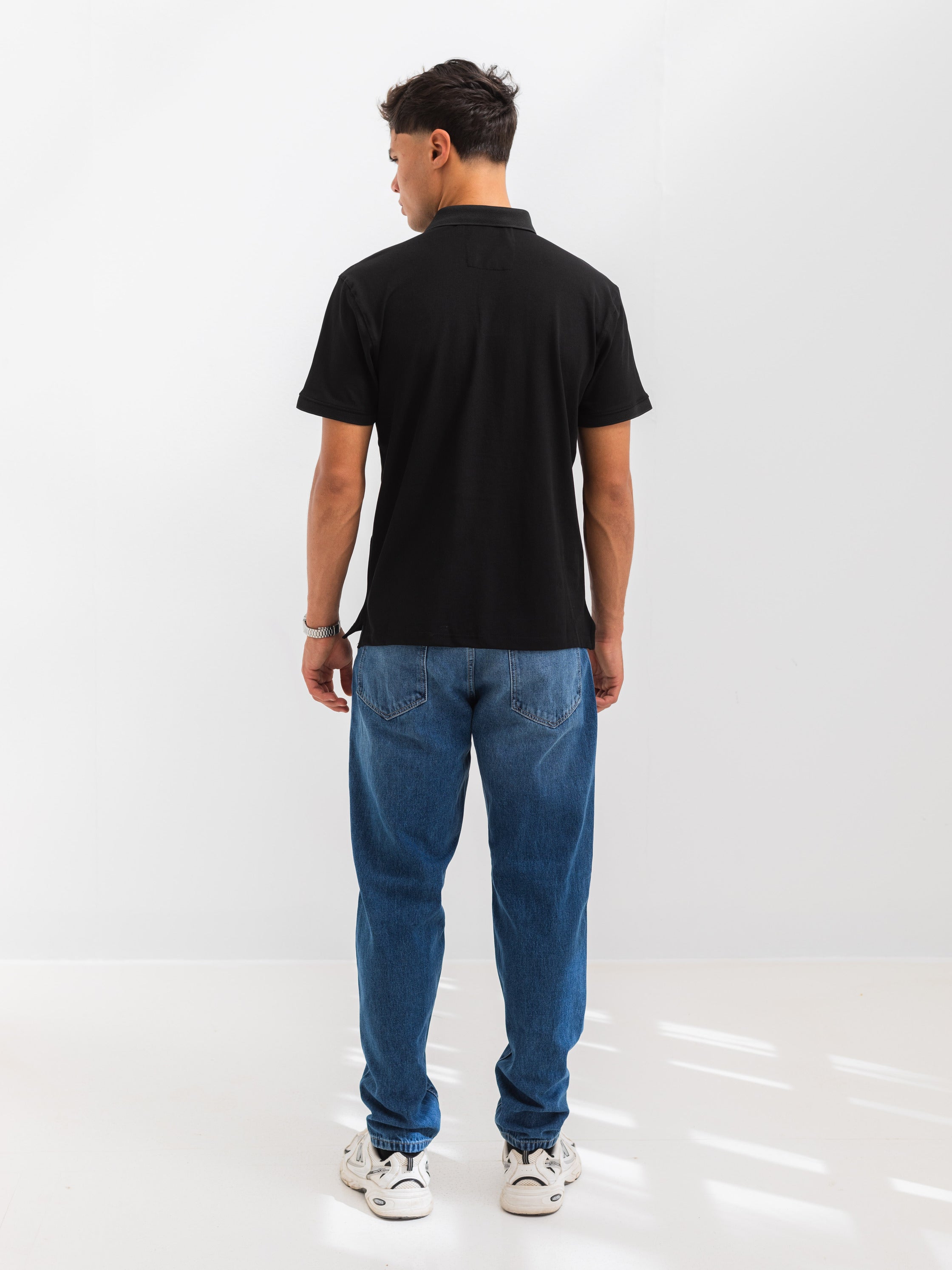 PIQUÉ POLO SHIRT  - Black