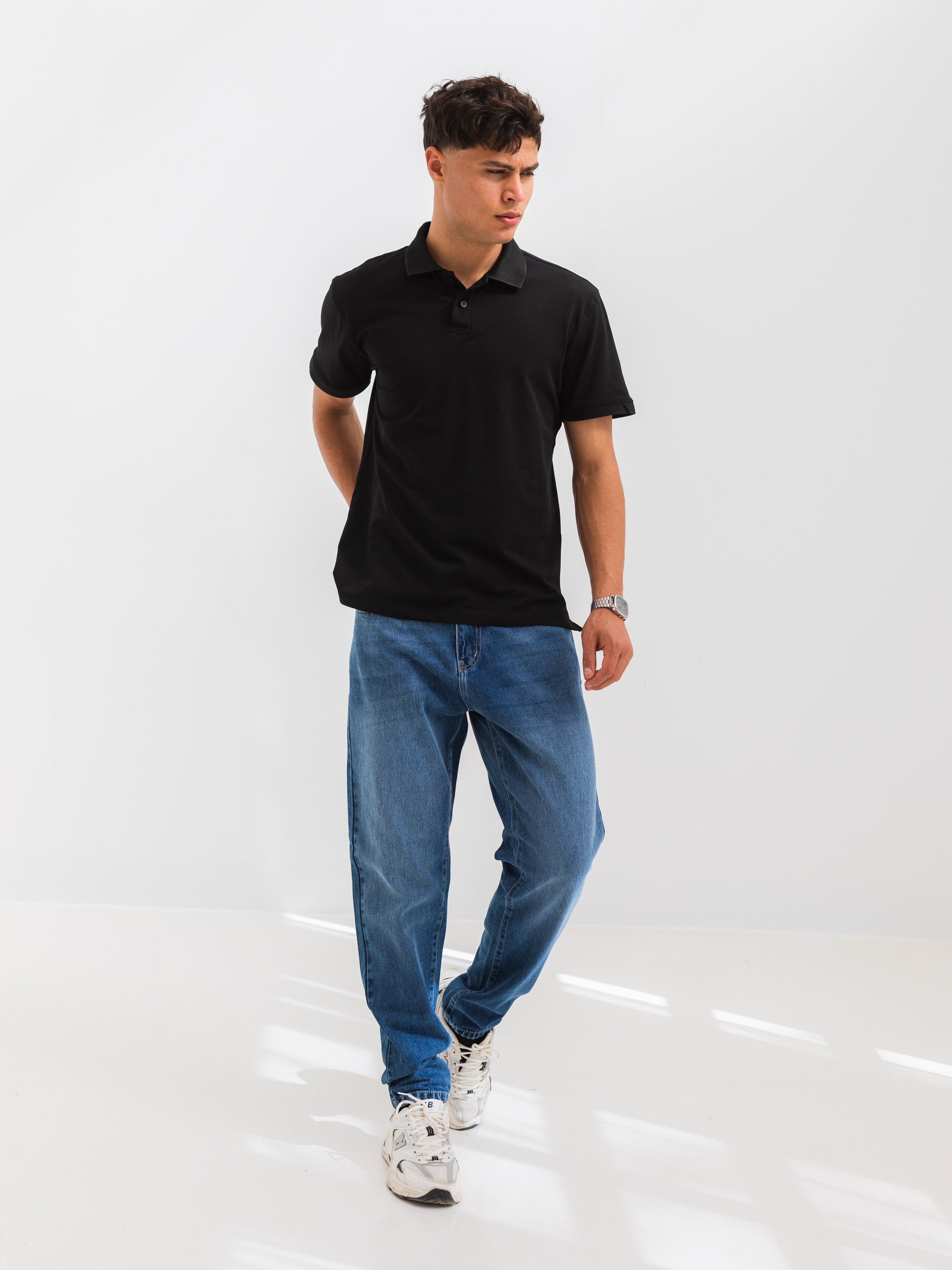 PIQUÉ POLO SHIRT  - Black