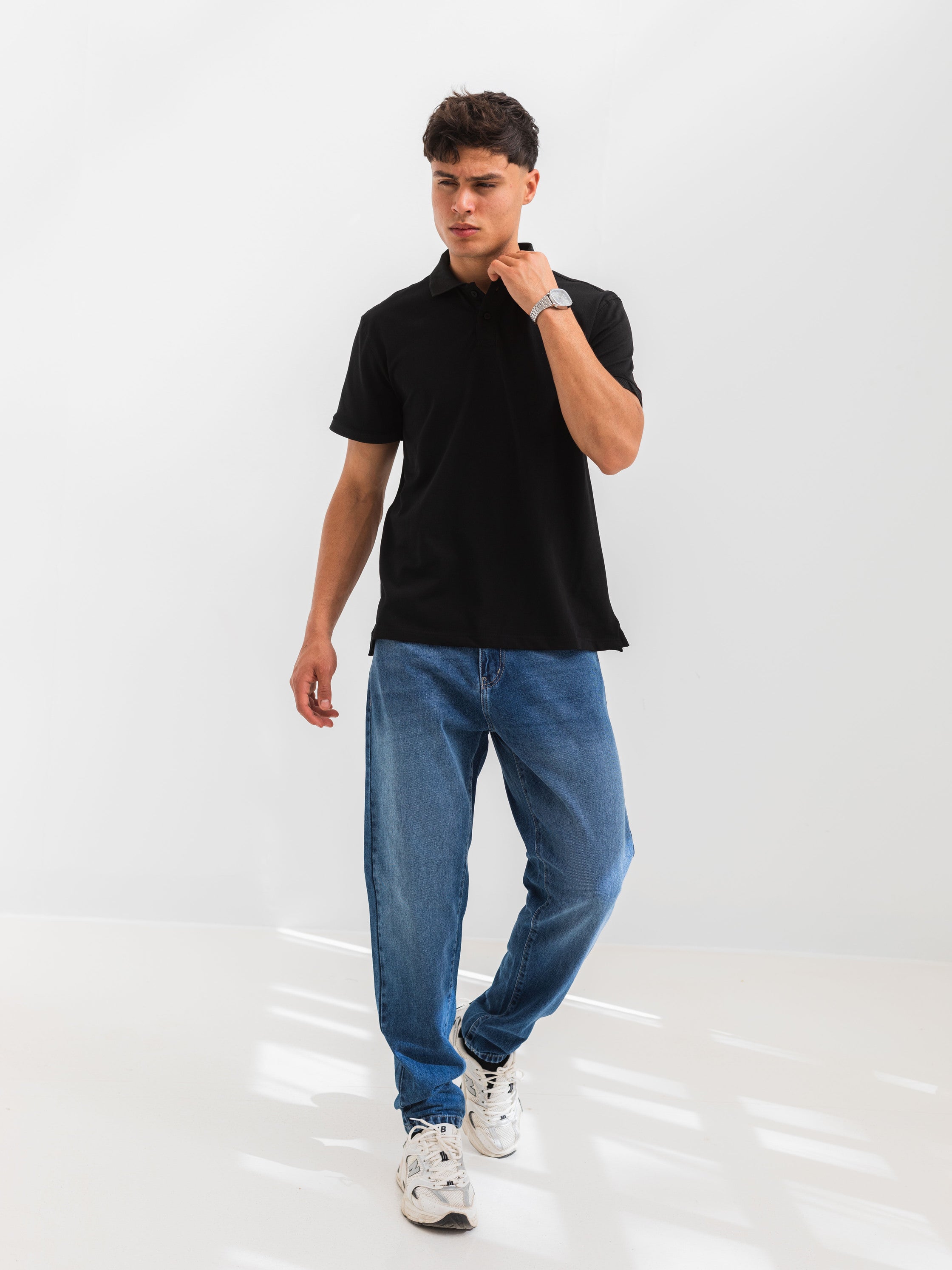PIQUÉ POLO SHIRT  - Black