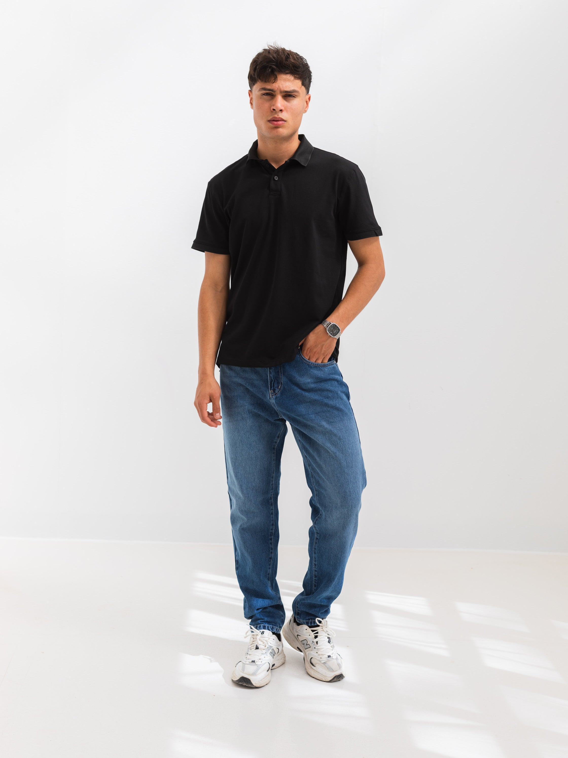 PIQUÉ POLO SHIRT  - Black