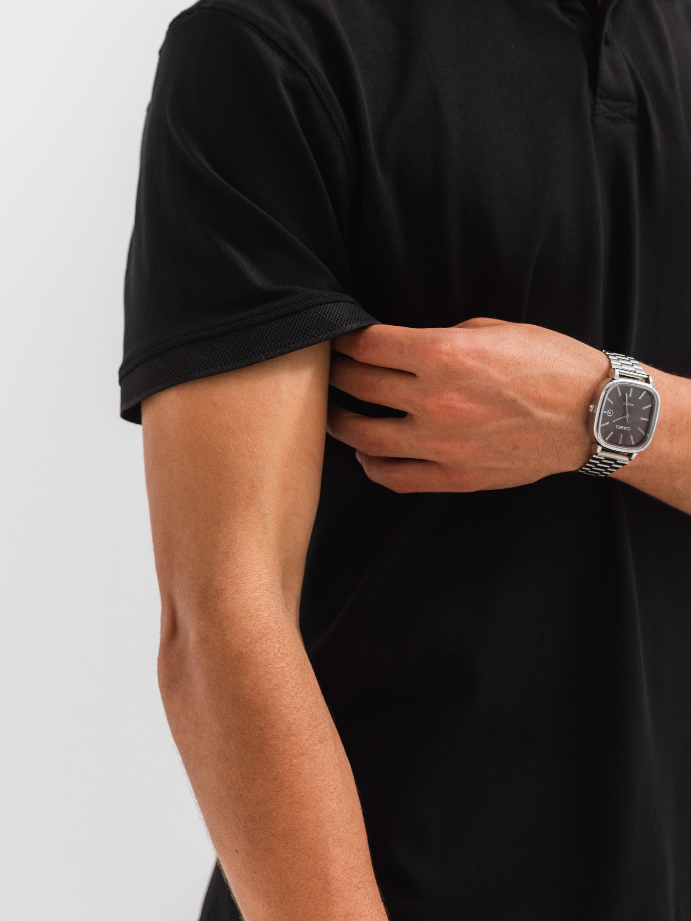 PIQUÉ POLO SHIRT  - Black