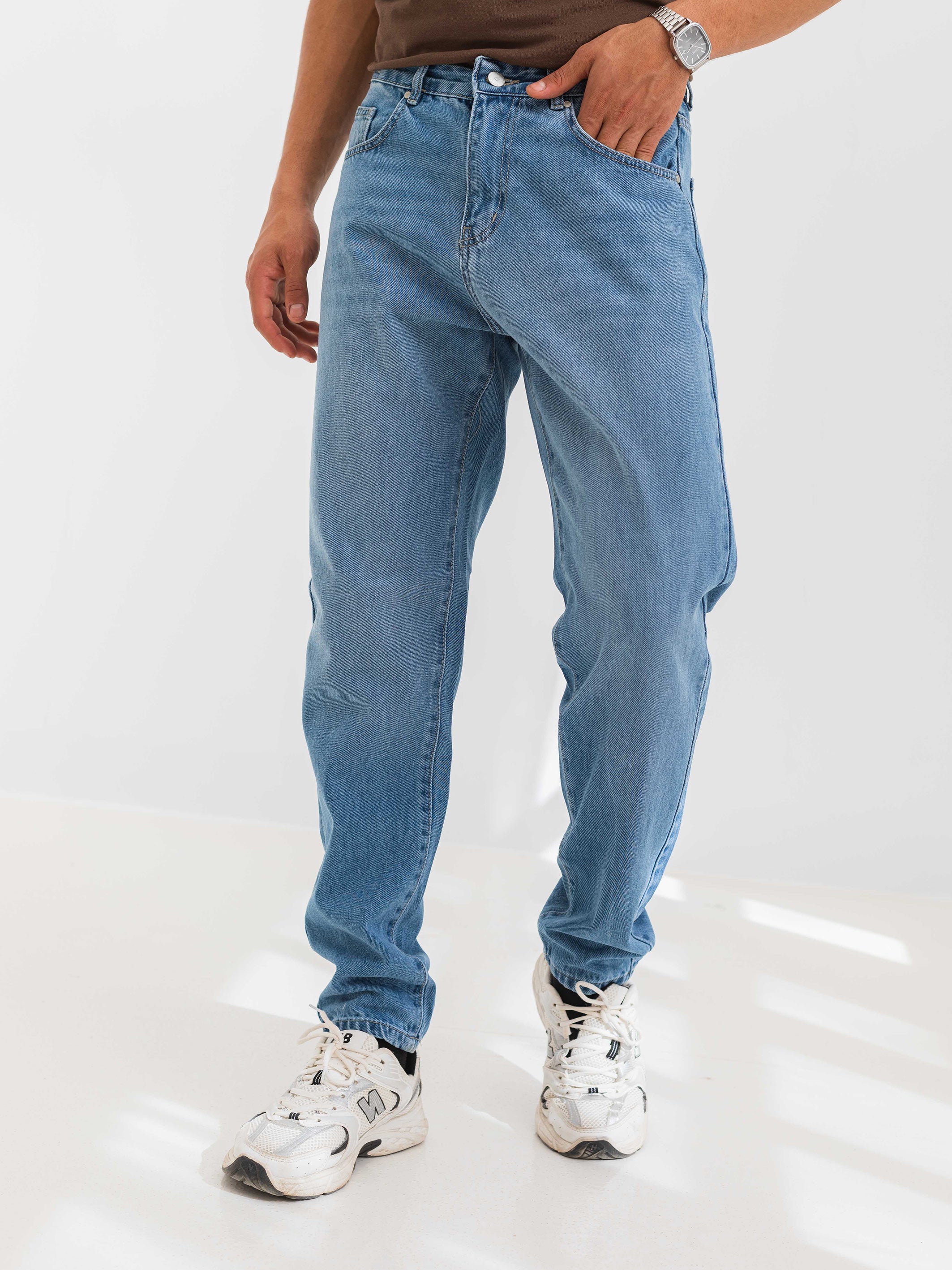 BOYFRIEND FIT JEANS - Medium Blue