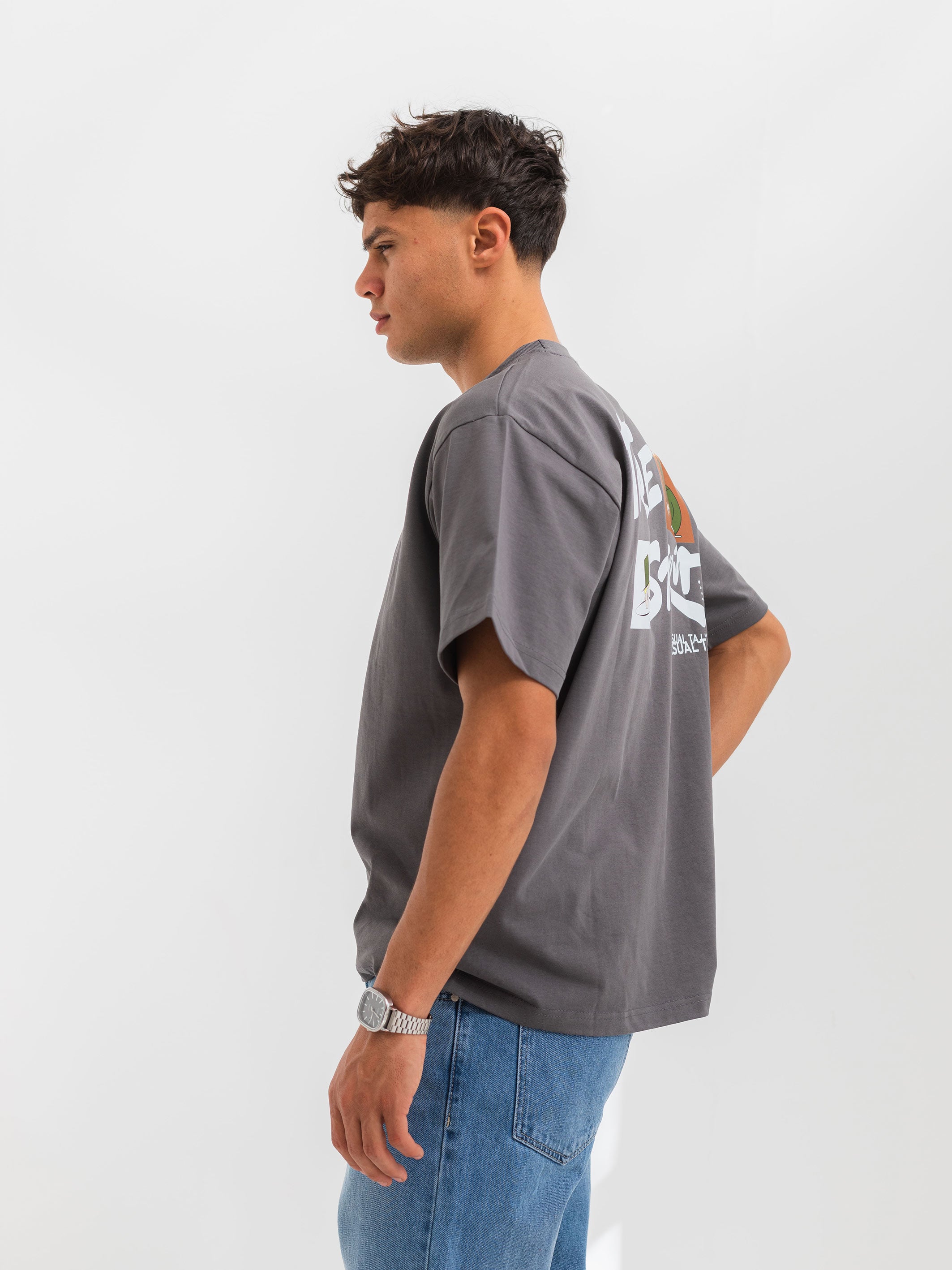 RELAXED PRINTED TEE TRUE SPIRIT - Grey