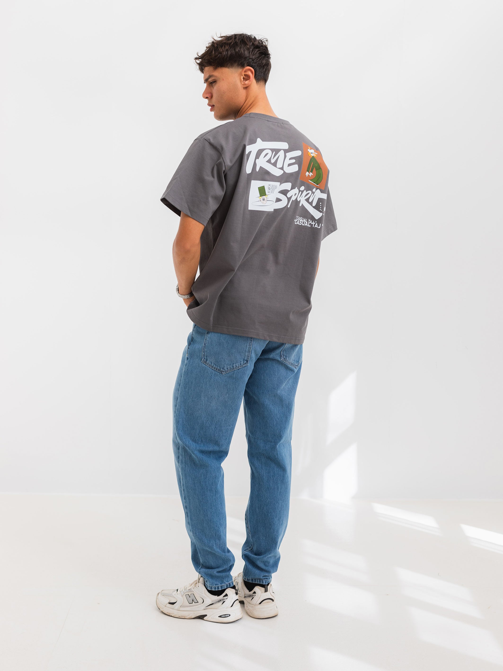 RELAXED PRINTED TEE TRUE SPIRIT - Grey