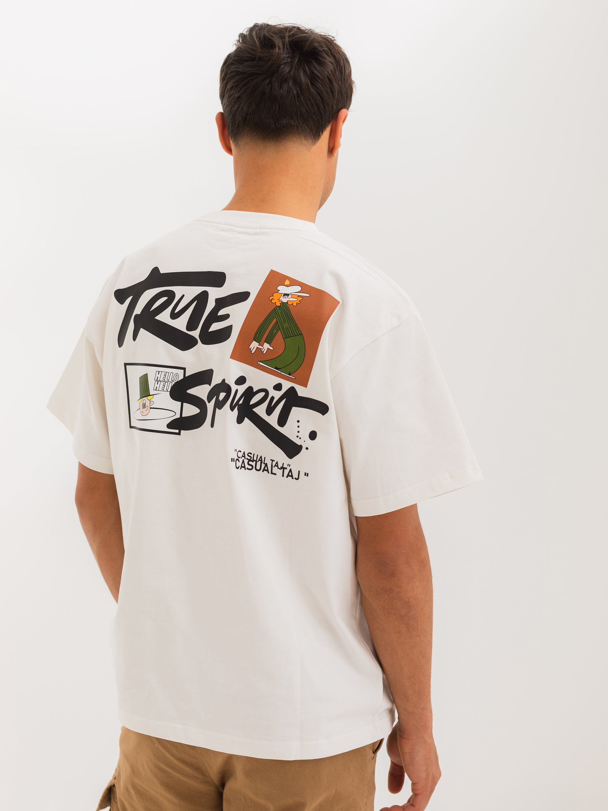 RELAXED PRINTED TEE TRUE SPIRIT - Off-White