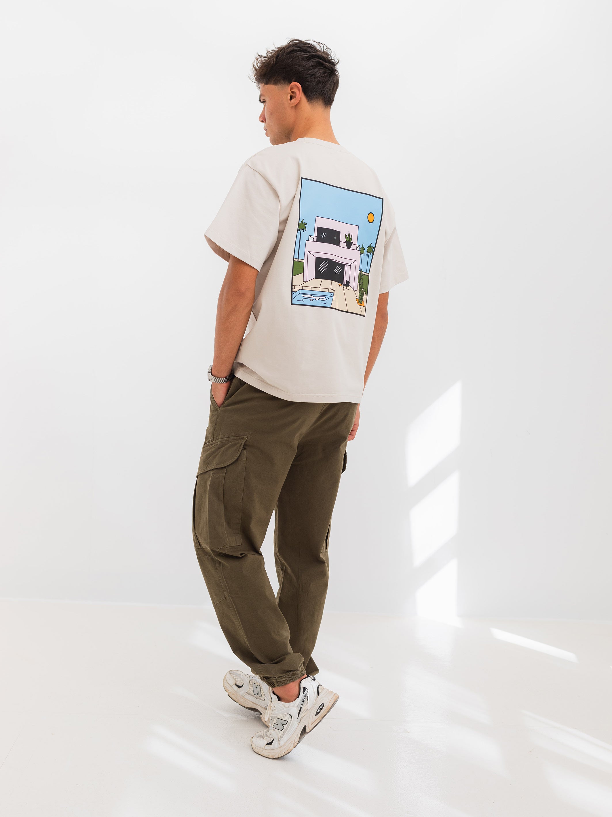 RELAXED PRINTED TEE HOUSE - Beige