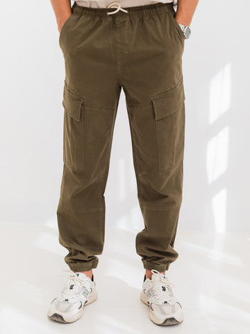 MULTI-POCKET JOGGER - Olive
