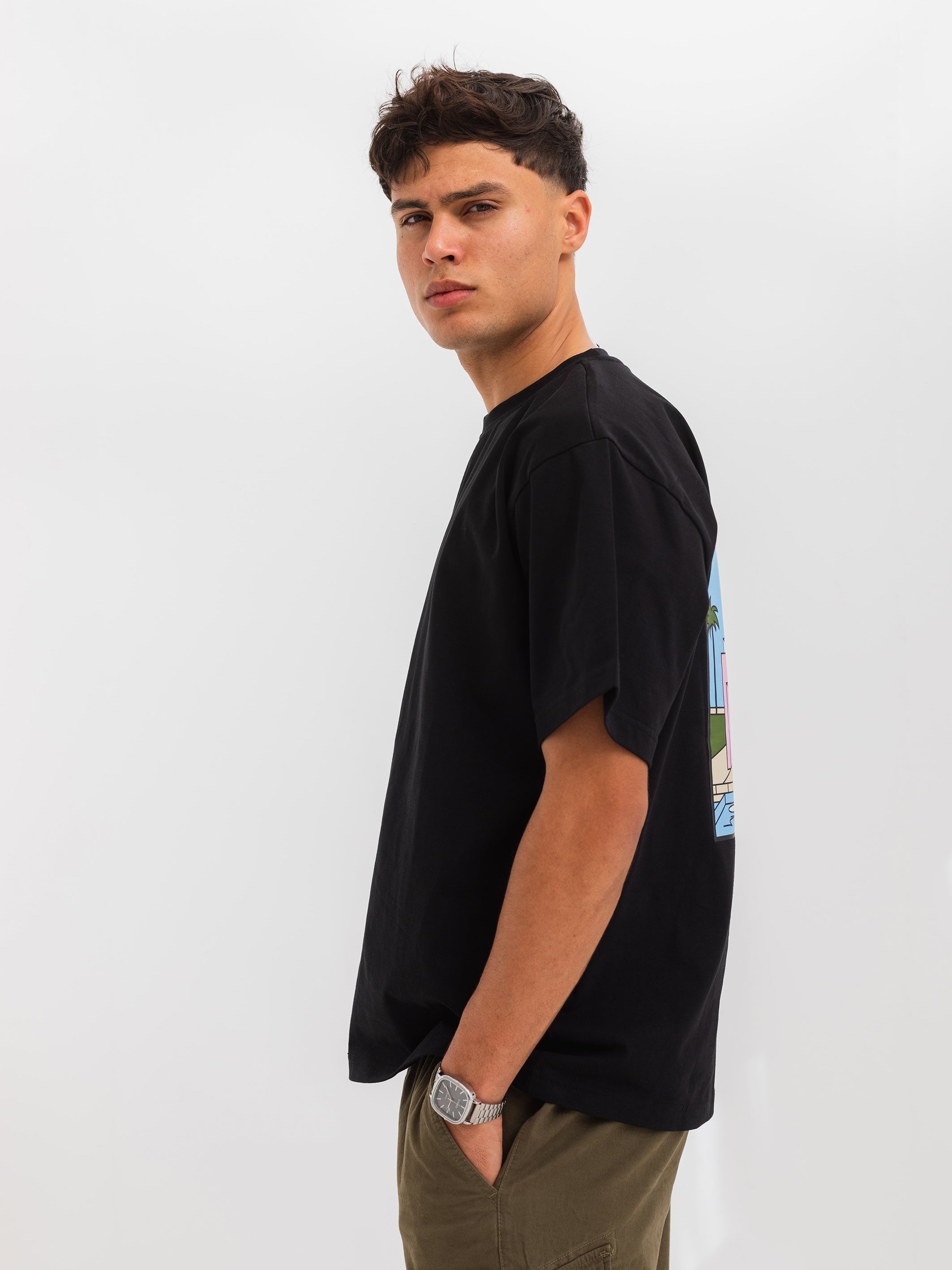 RELAXED PRINTED TEE HOUSE - Black