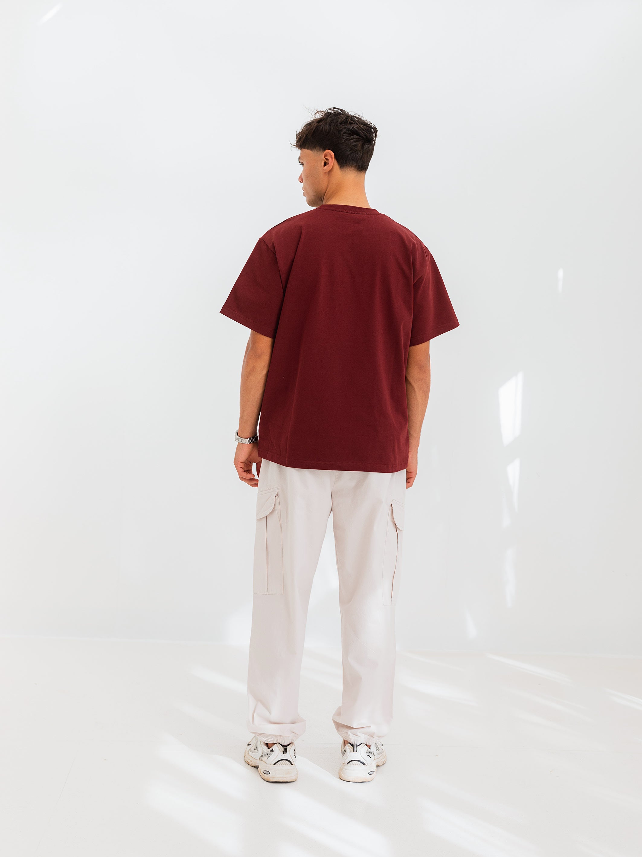 RELAXED PRINTED TEE PATTERN - Burgundy