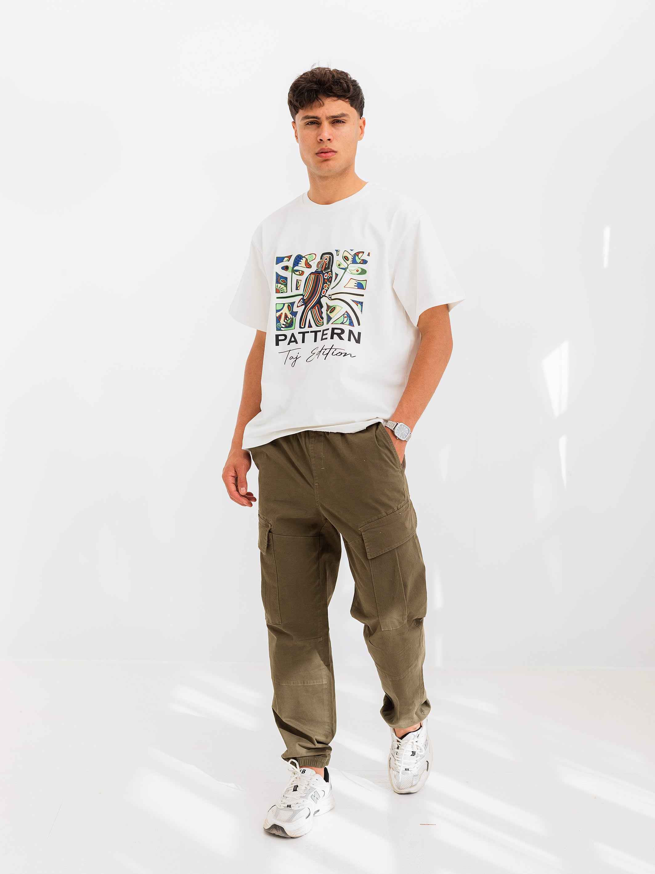 RELAXED PRINTED TEE PATTERN - Off White