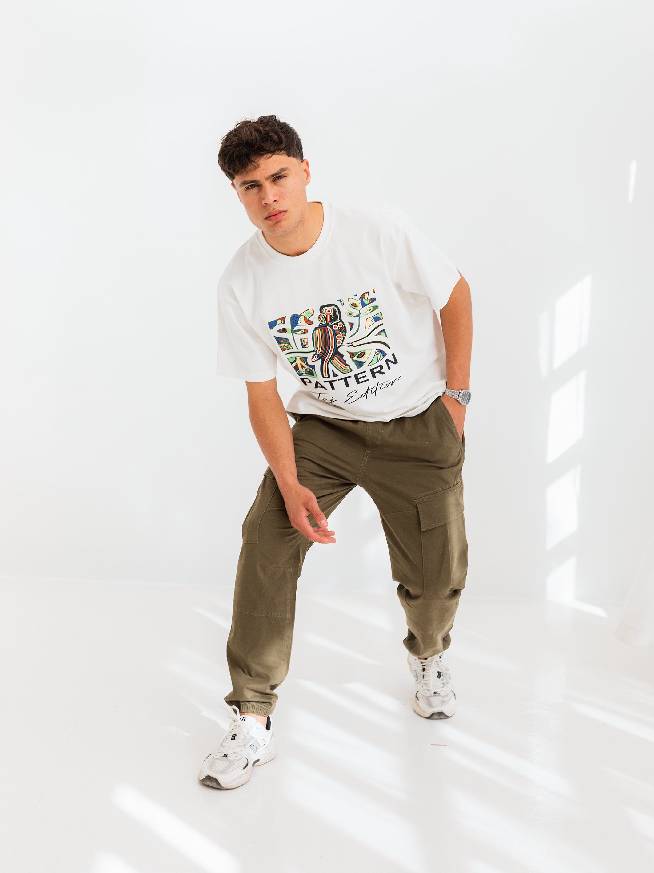 RELAXED PRINTED TEE PATTERN - Off White