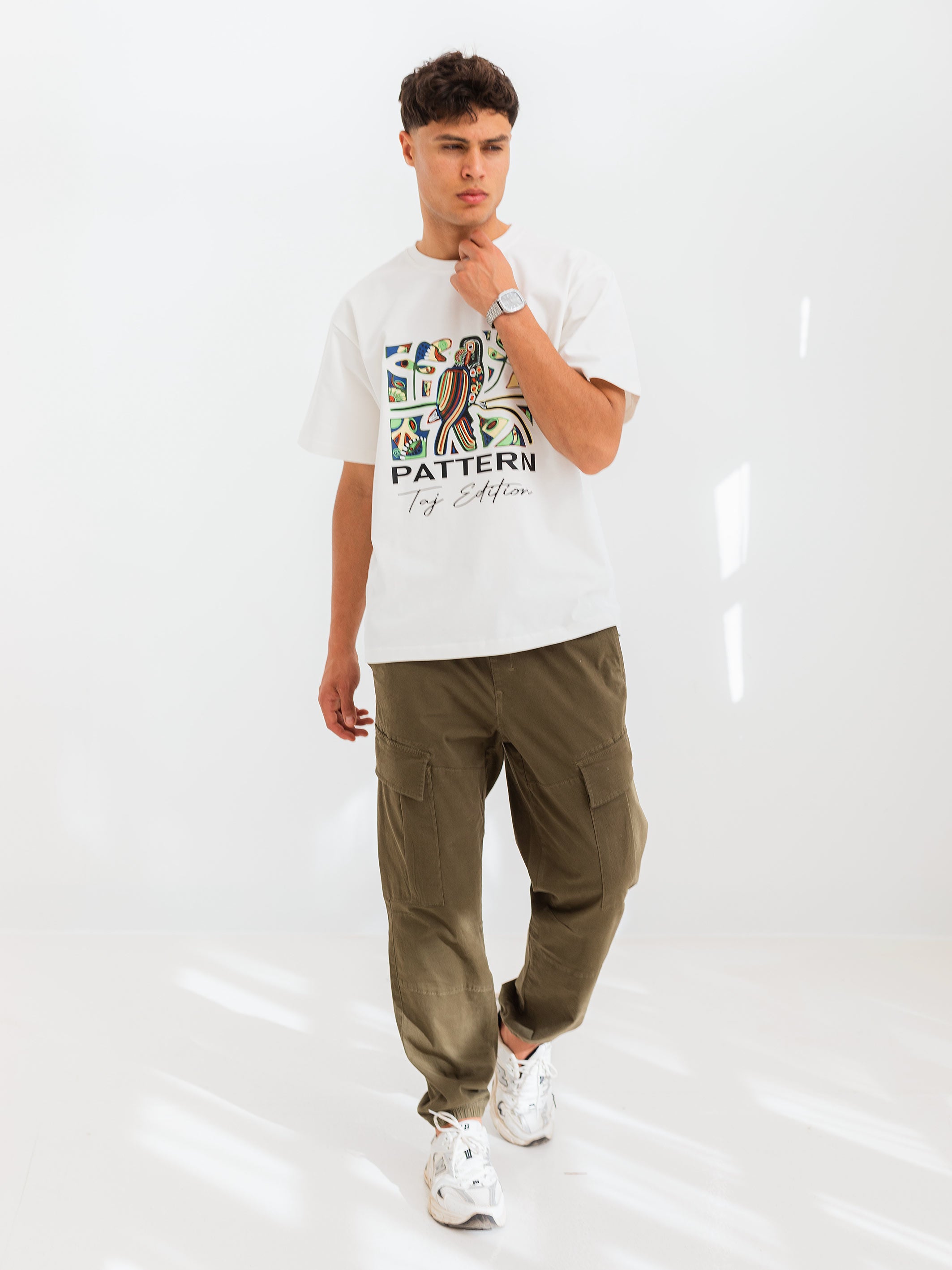 RELAXED PRINTED TEE PATTERN - Off White