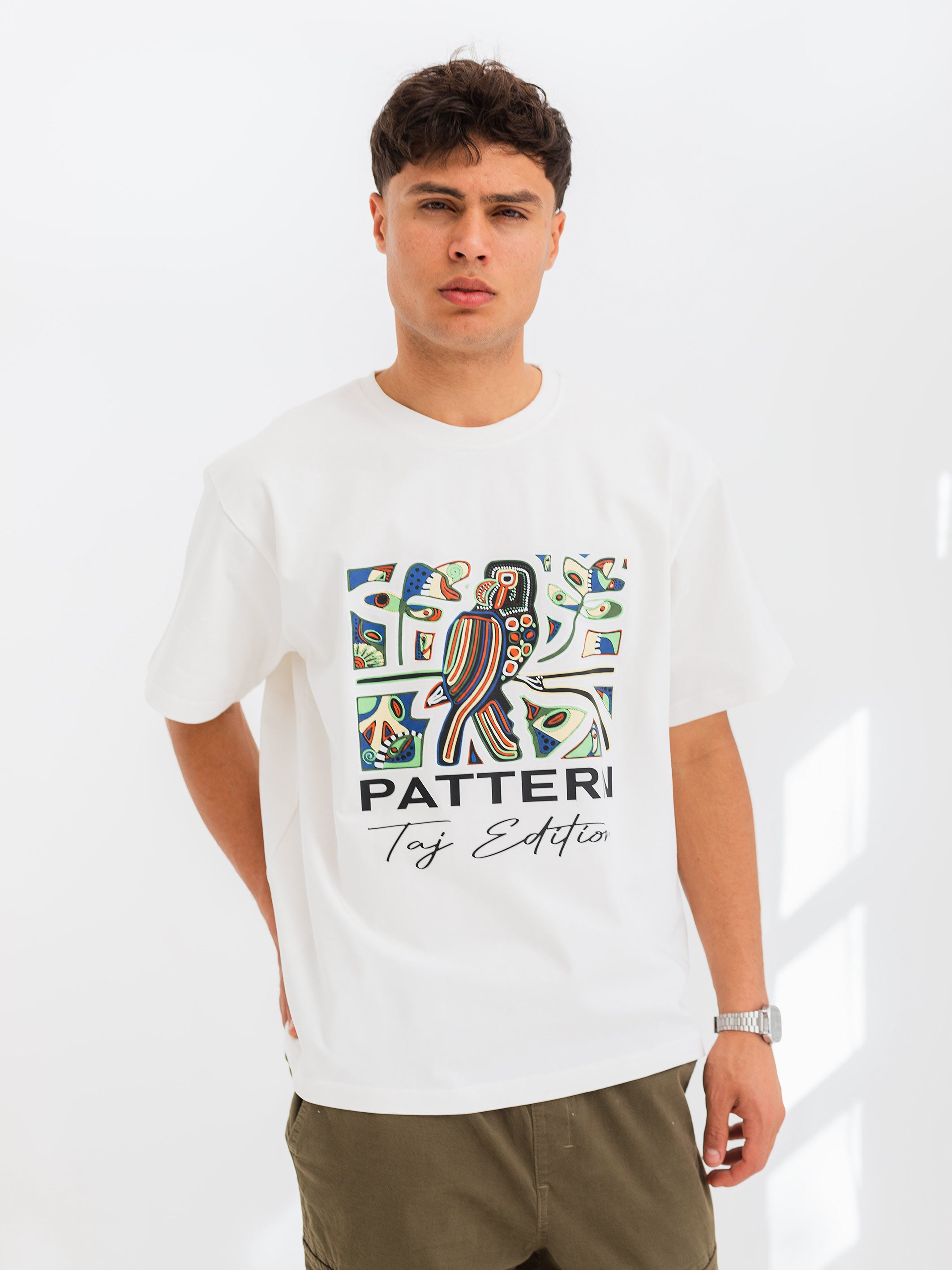 RELAXED PRINTED TEE PATTERN - Off White