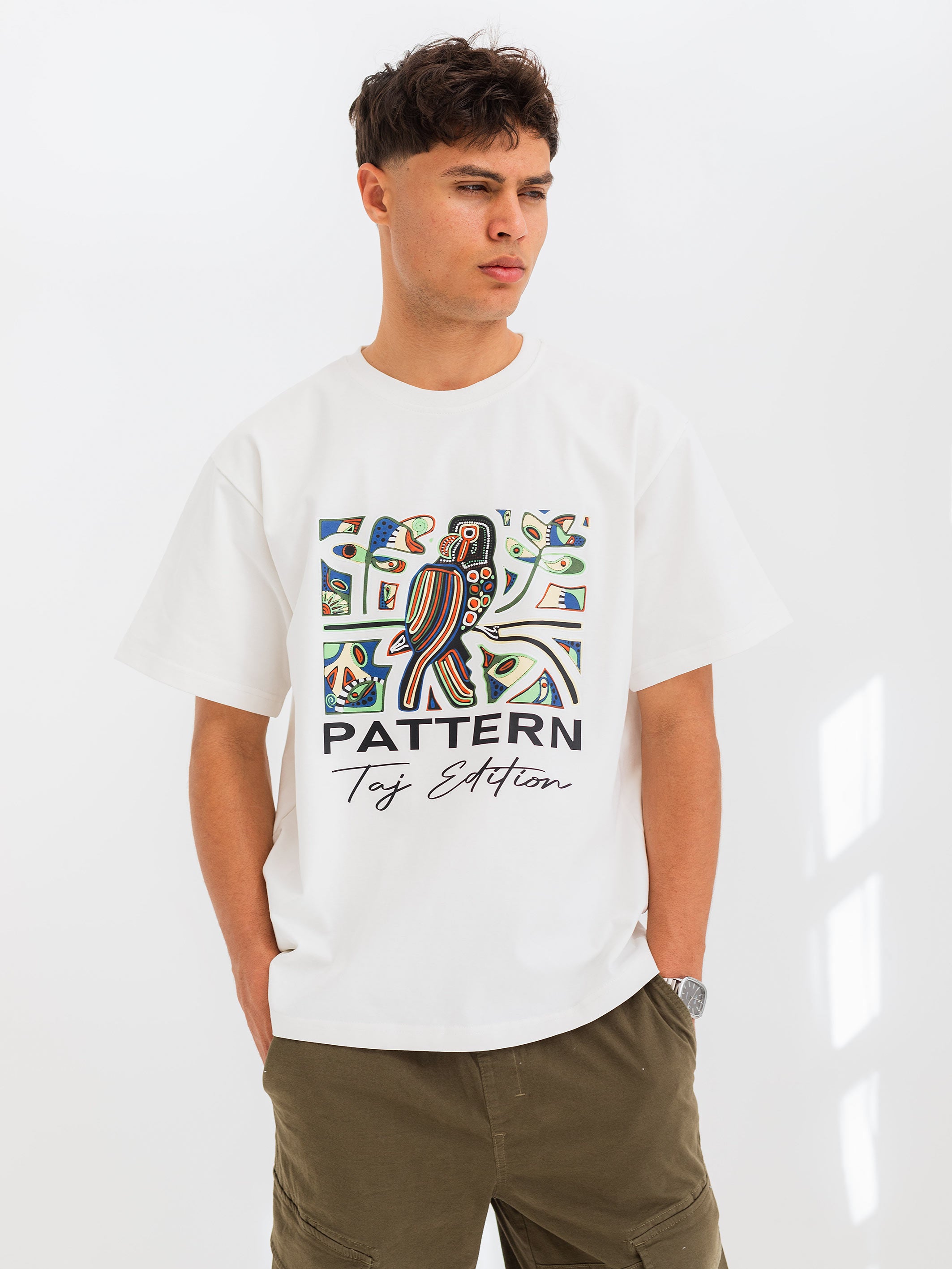 RELAXED PRINTED TEE PATTERN - Off White