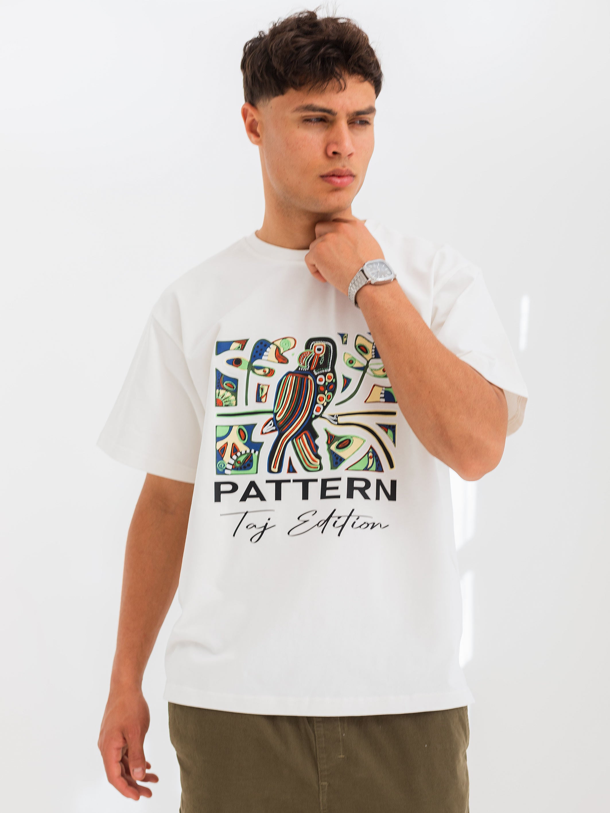 RELAXED PRINTED TEE PATTERN - Off White