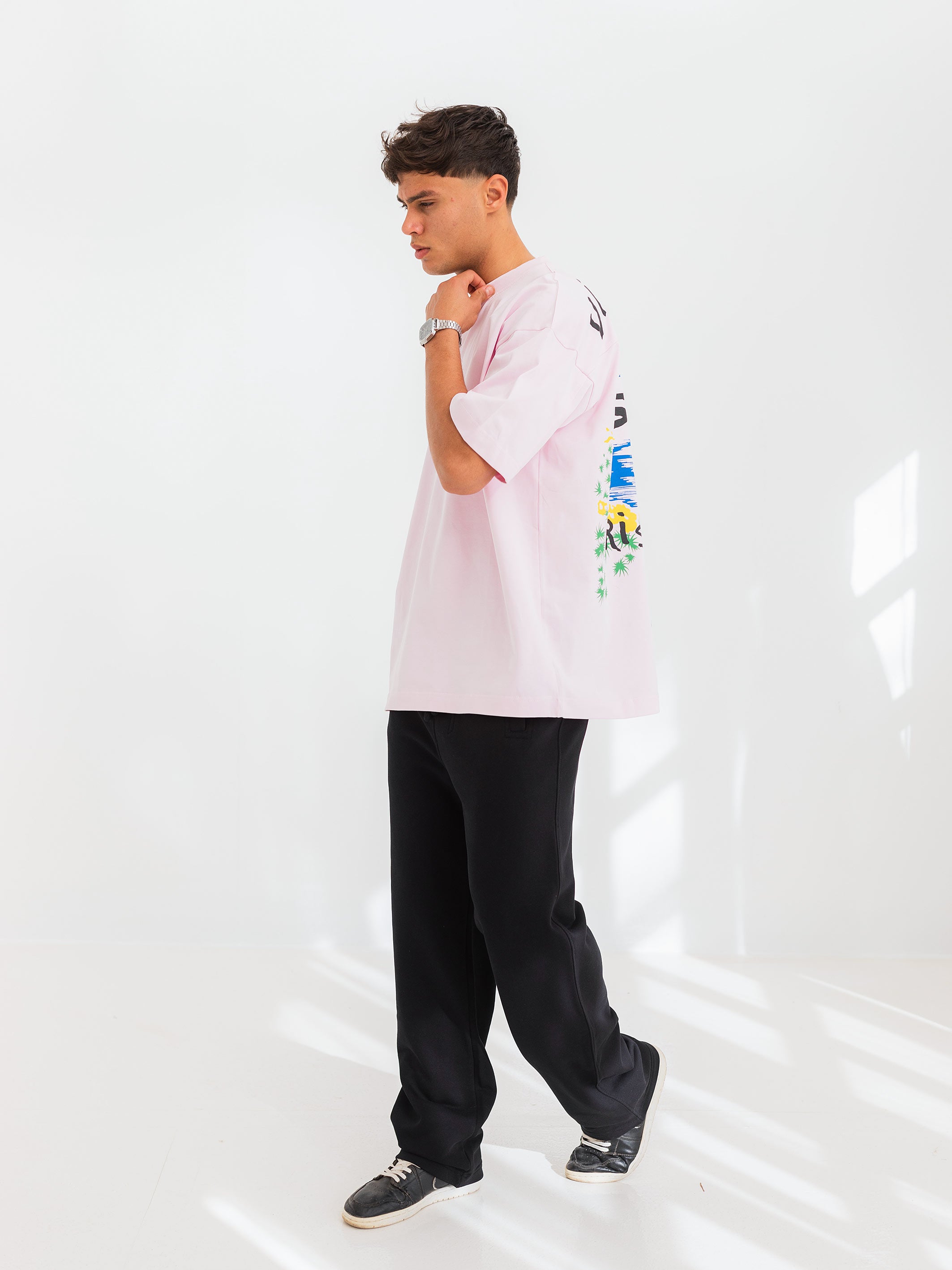 OVERSIZED PRINTED TEE  VITAMIN - Pink