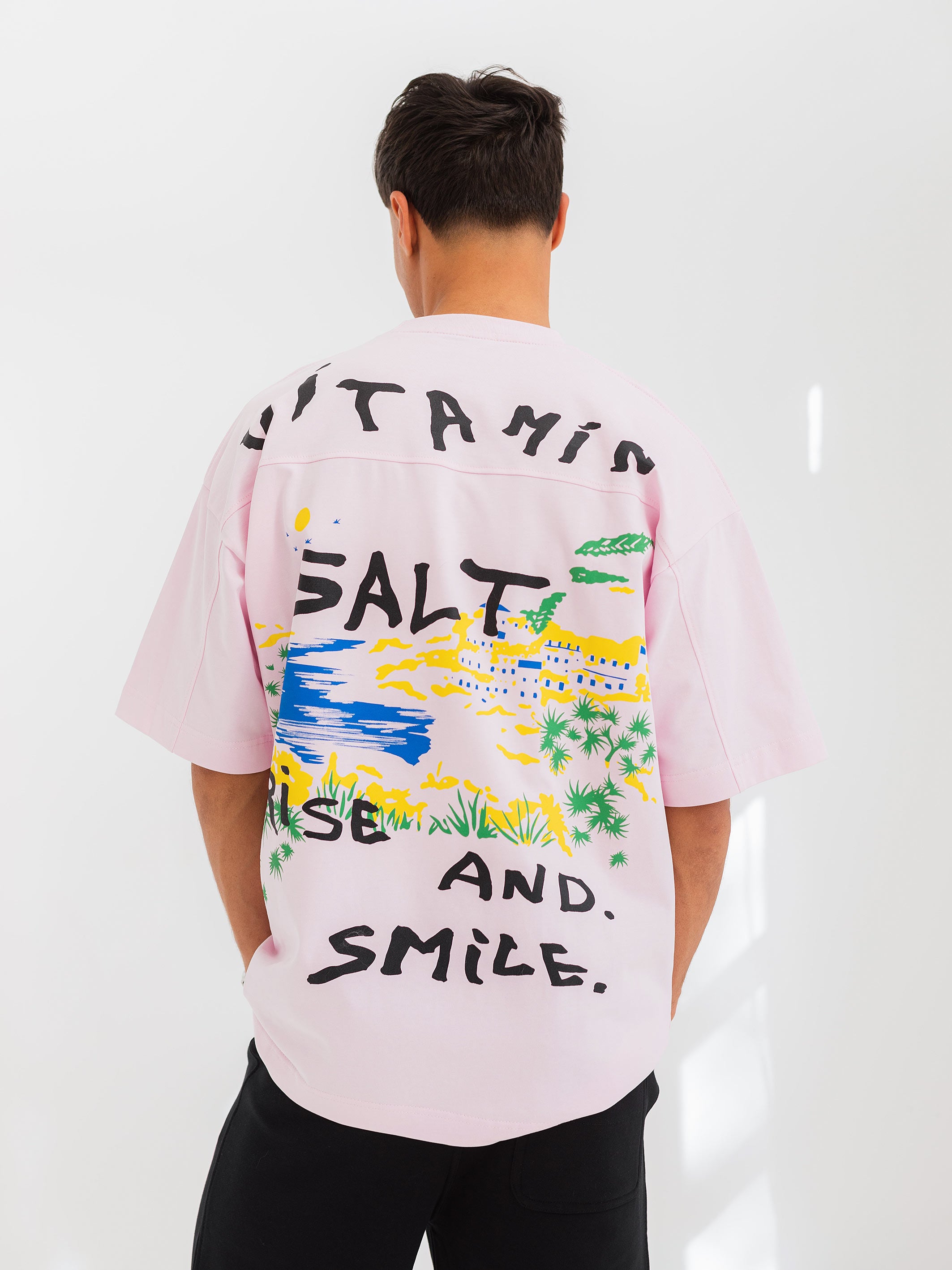 OVERSIZED PRINTED TEE  VITAMIN - Pink
