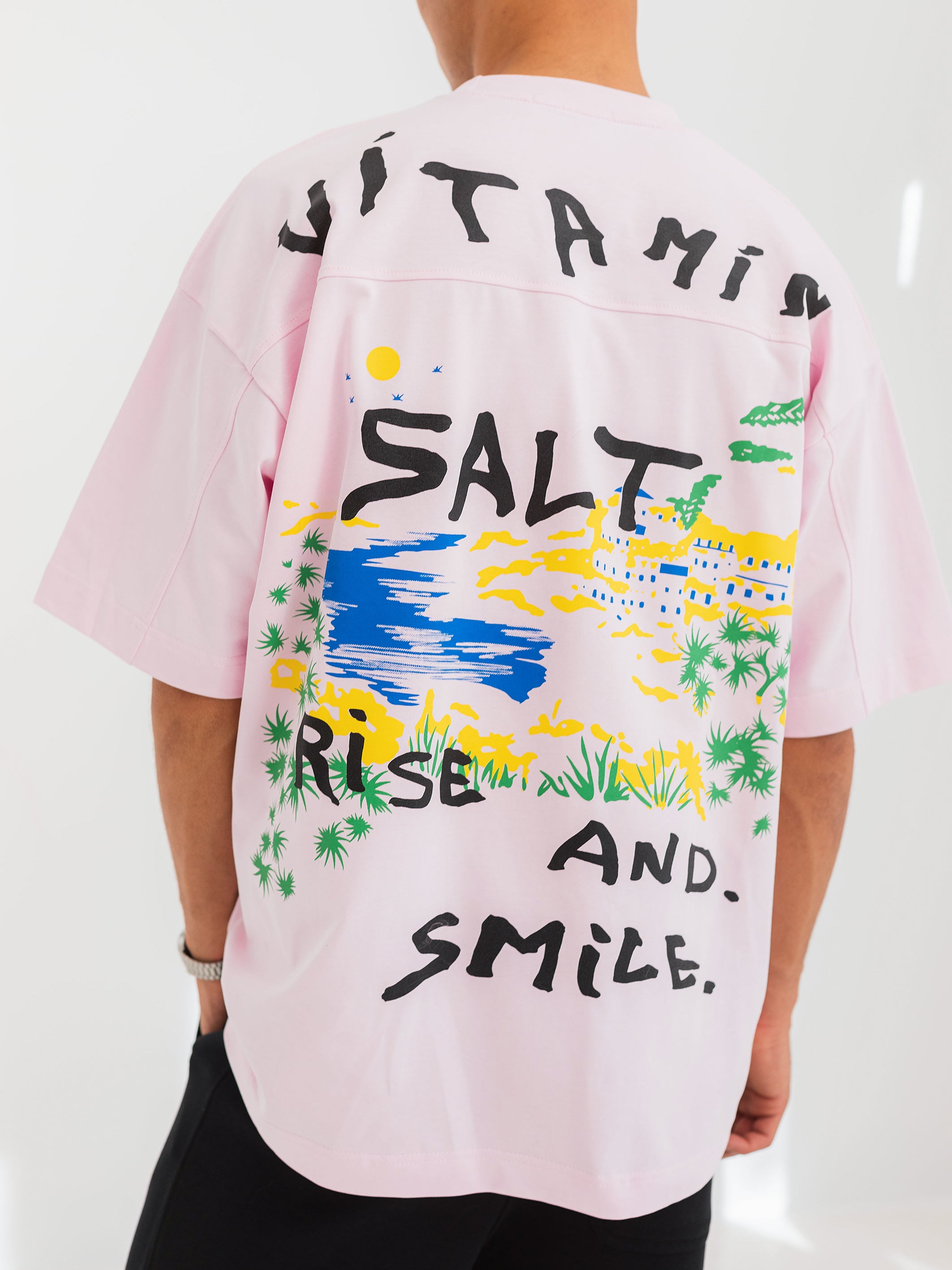 OVERSIZED PRINTED TEE  VITAMIN - Pink