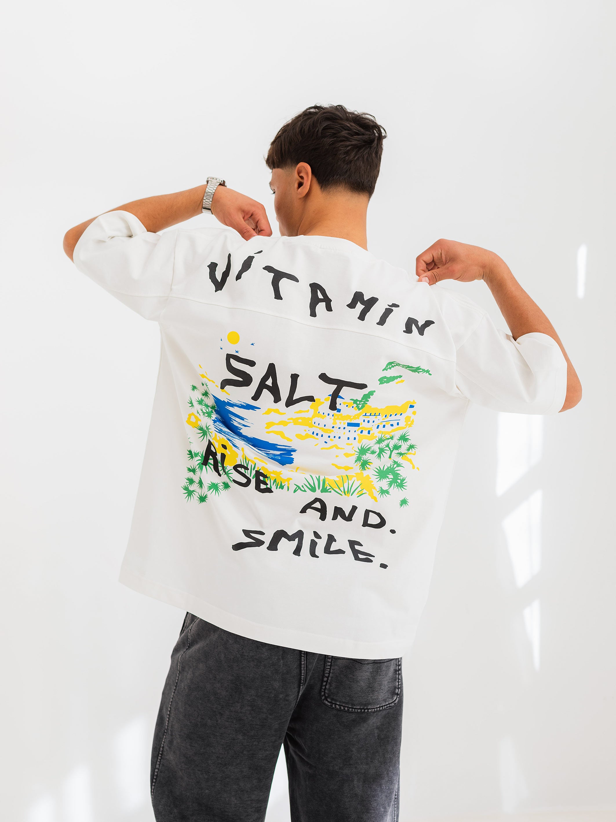 OVERSIZED PRINTED TEE  VITAMIN - Off White