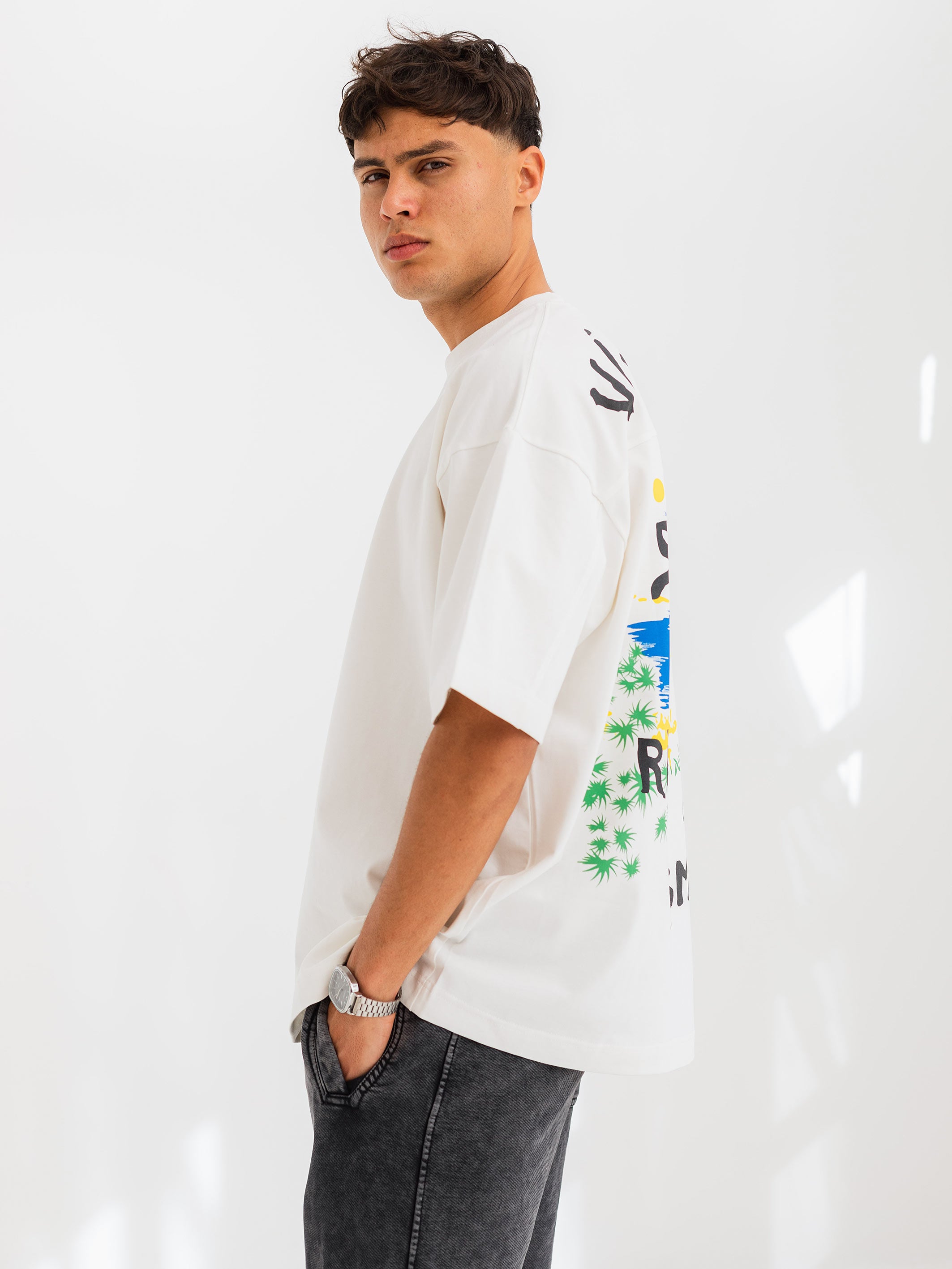 OVERSIZED PRINTED TEE  VITAMIN - White
