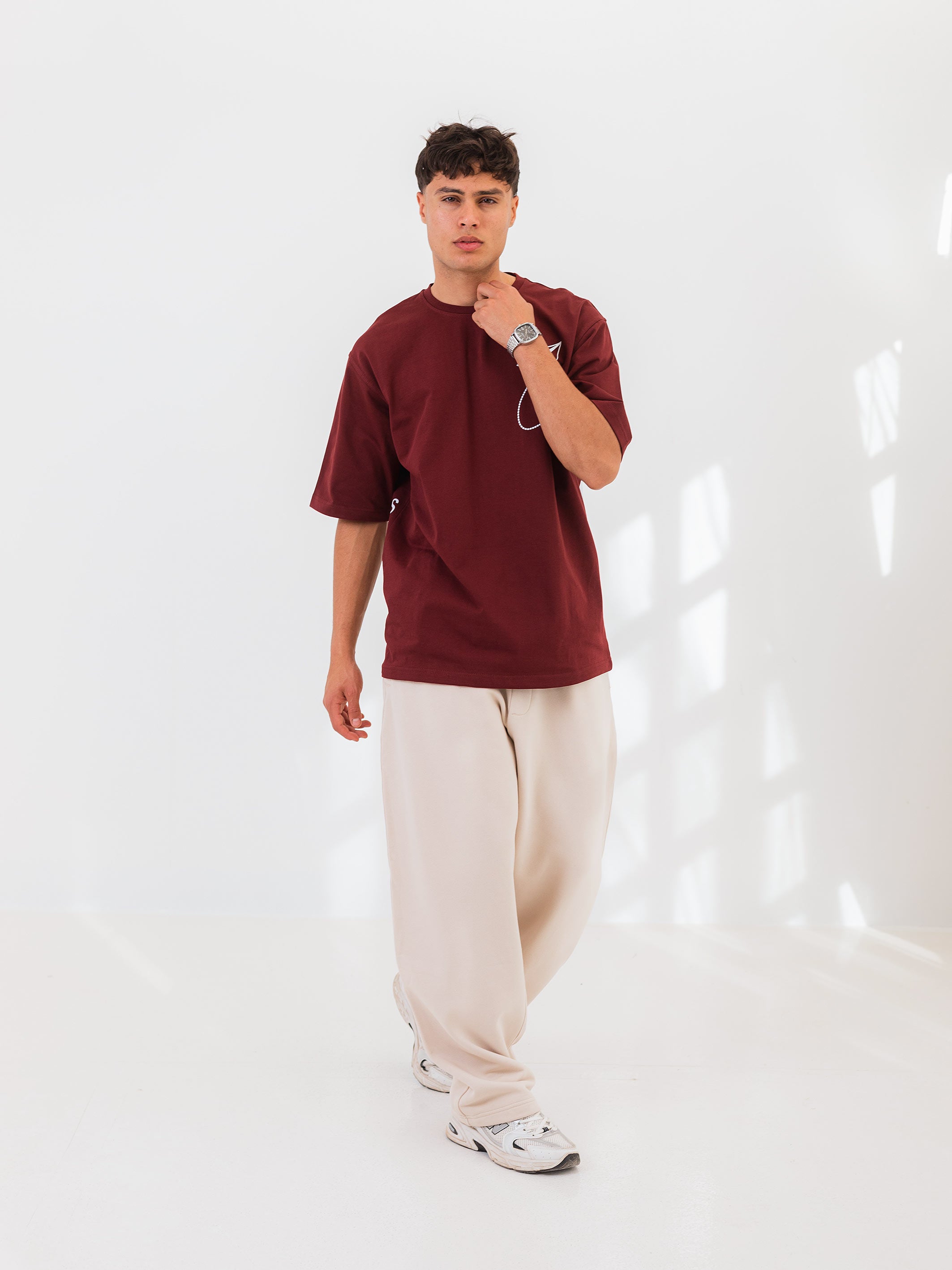 OVERSIZED PRINTED TEE  STRIVE - Burgundy