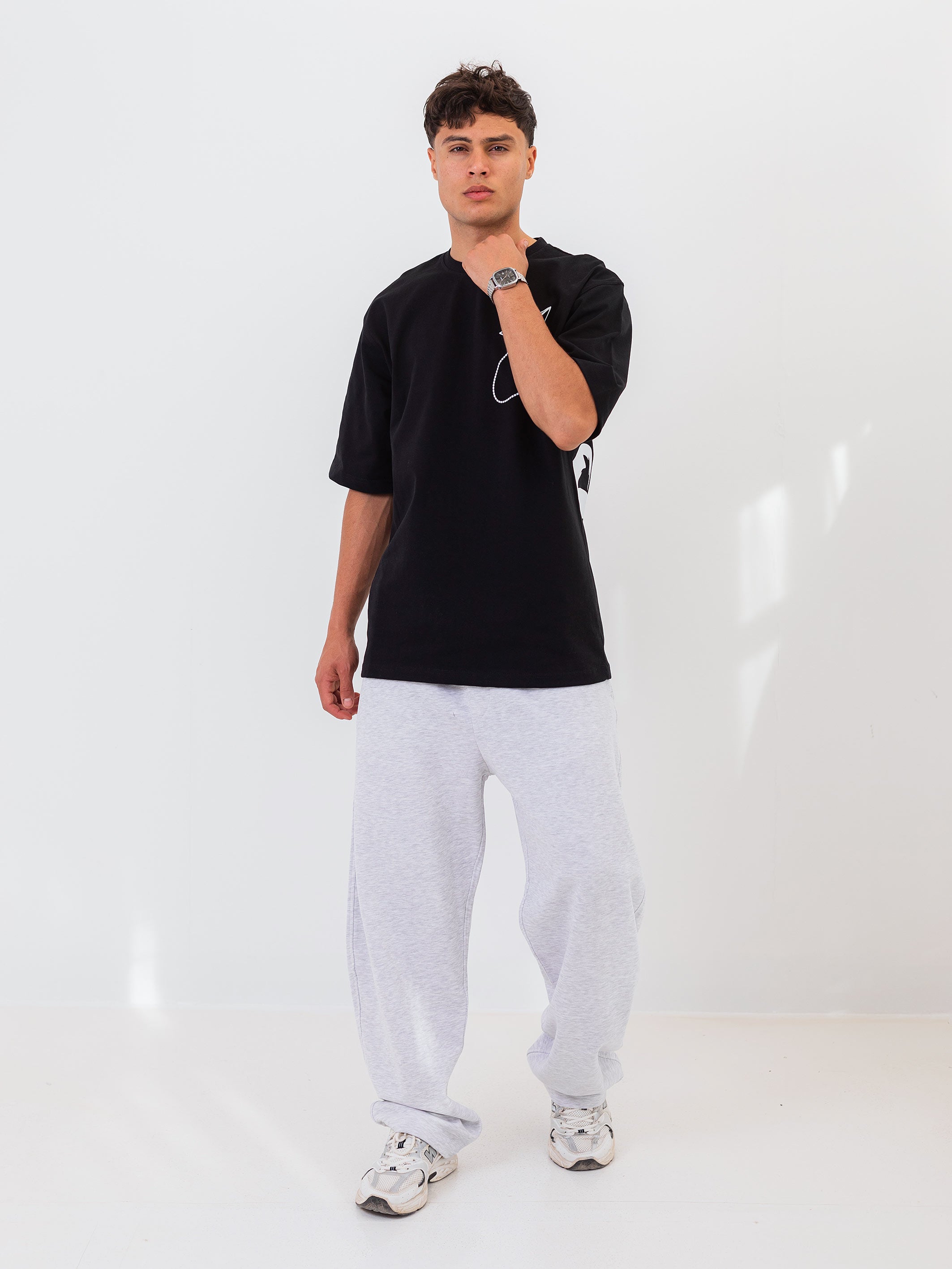 OVERSIZED PRINTED TEE  STRIVE - Black