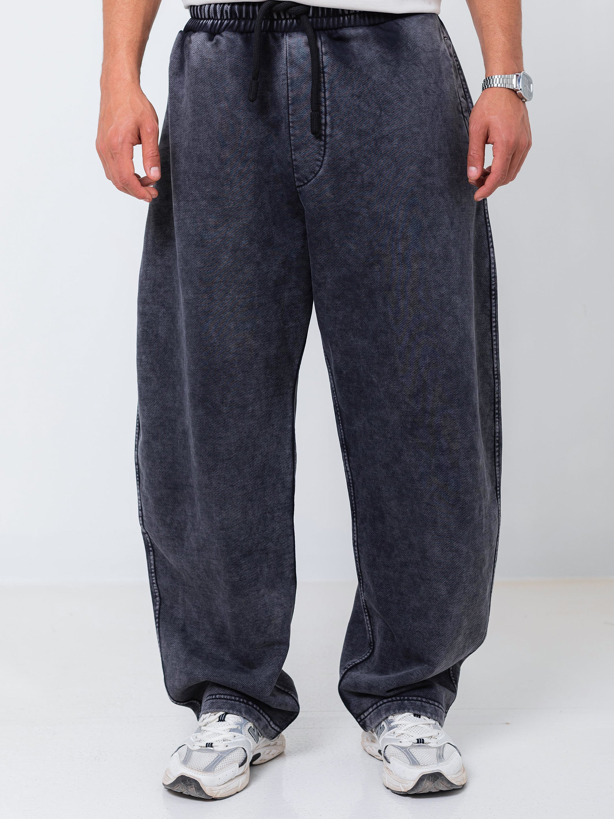 Ballon Fit Sweatpant-Washed - Dark Grey