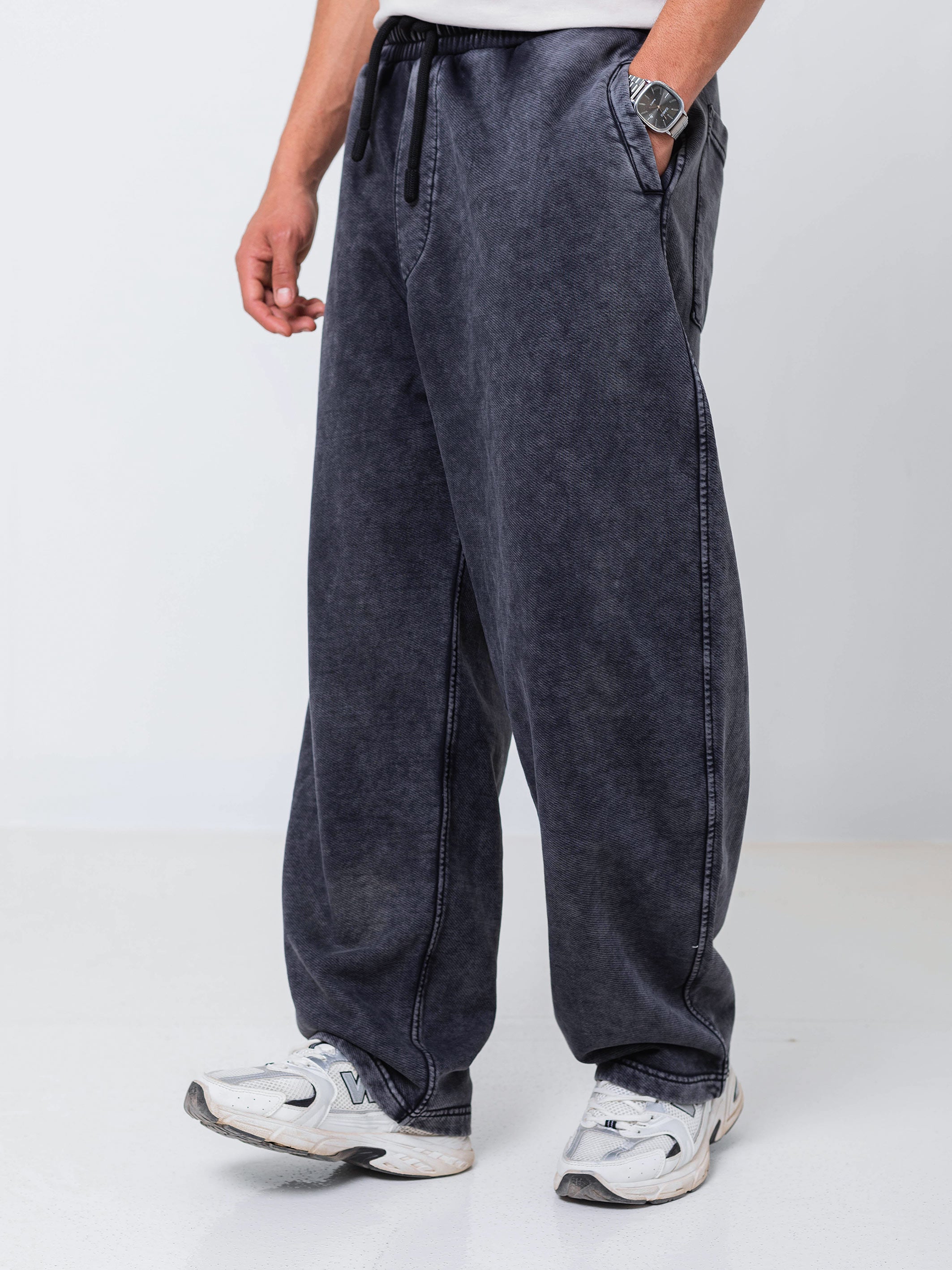 Ballon Fit Sweatpant-Washed - Dark Grey
