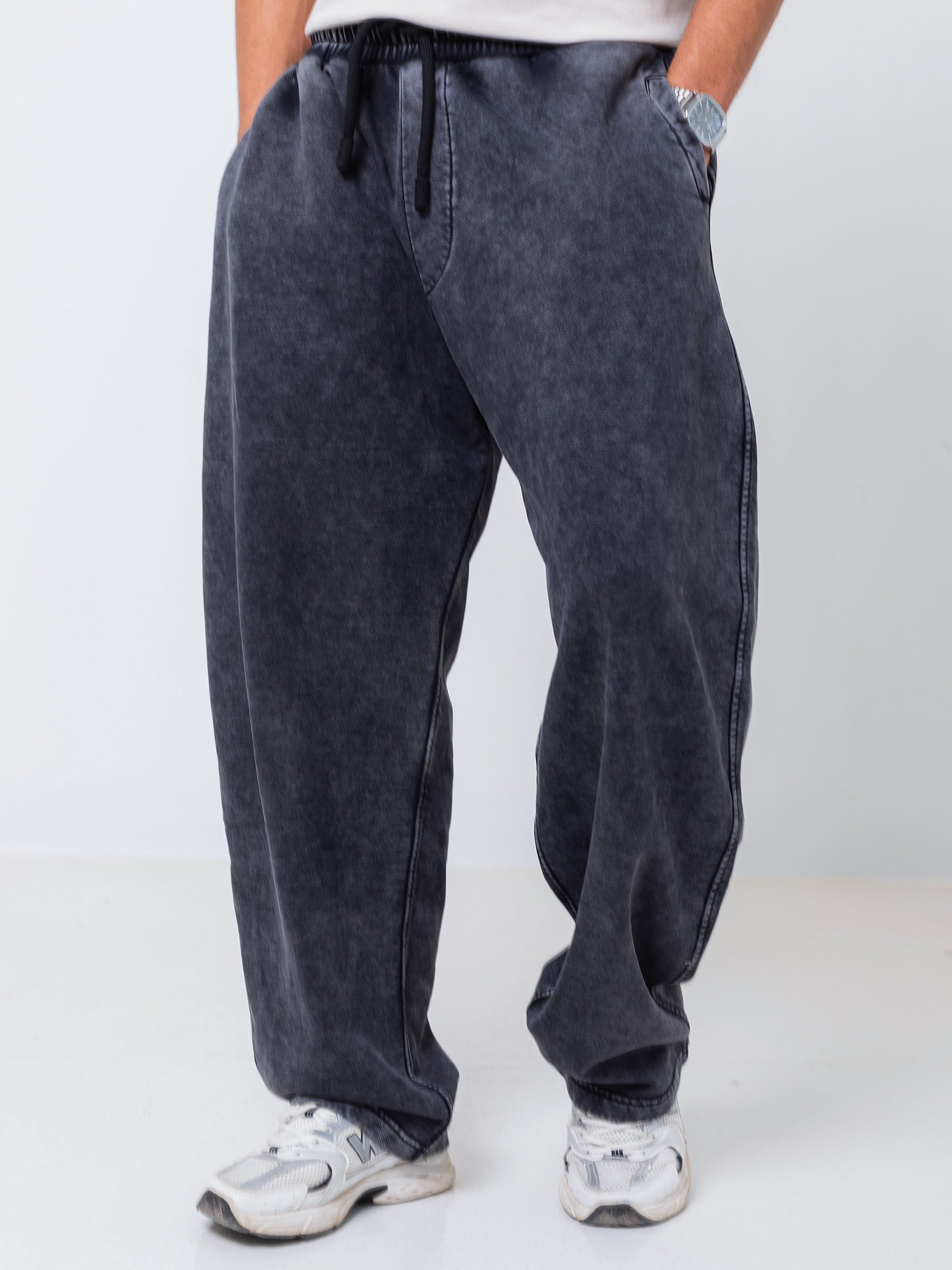 Ballon Fit Sweatpant-Washed - Dark Grey