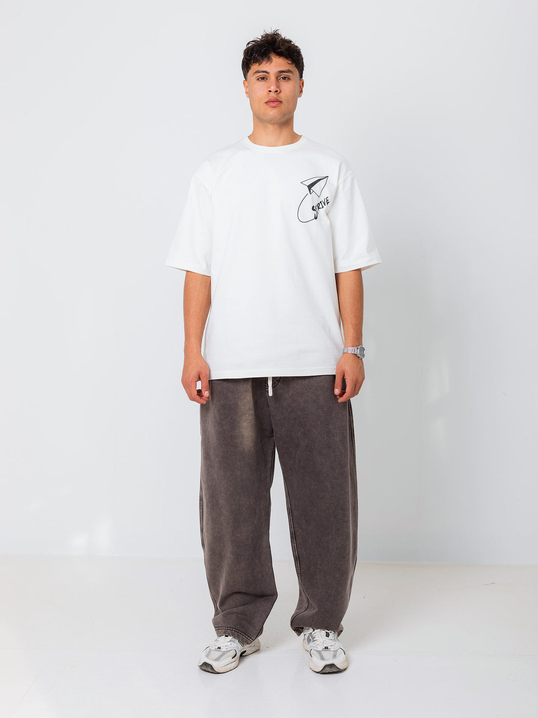 OVERSIZED PRINTED TEE  STRIVE - Off-White