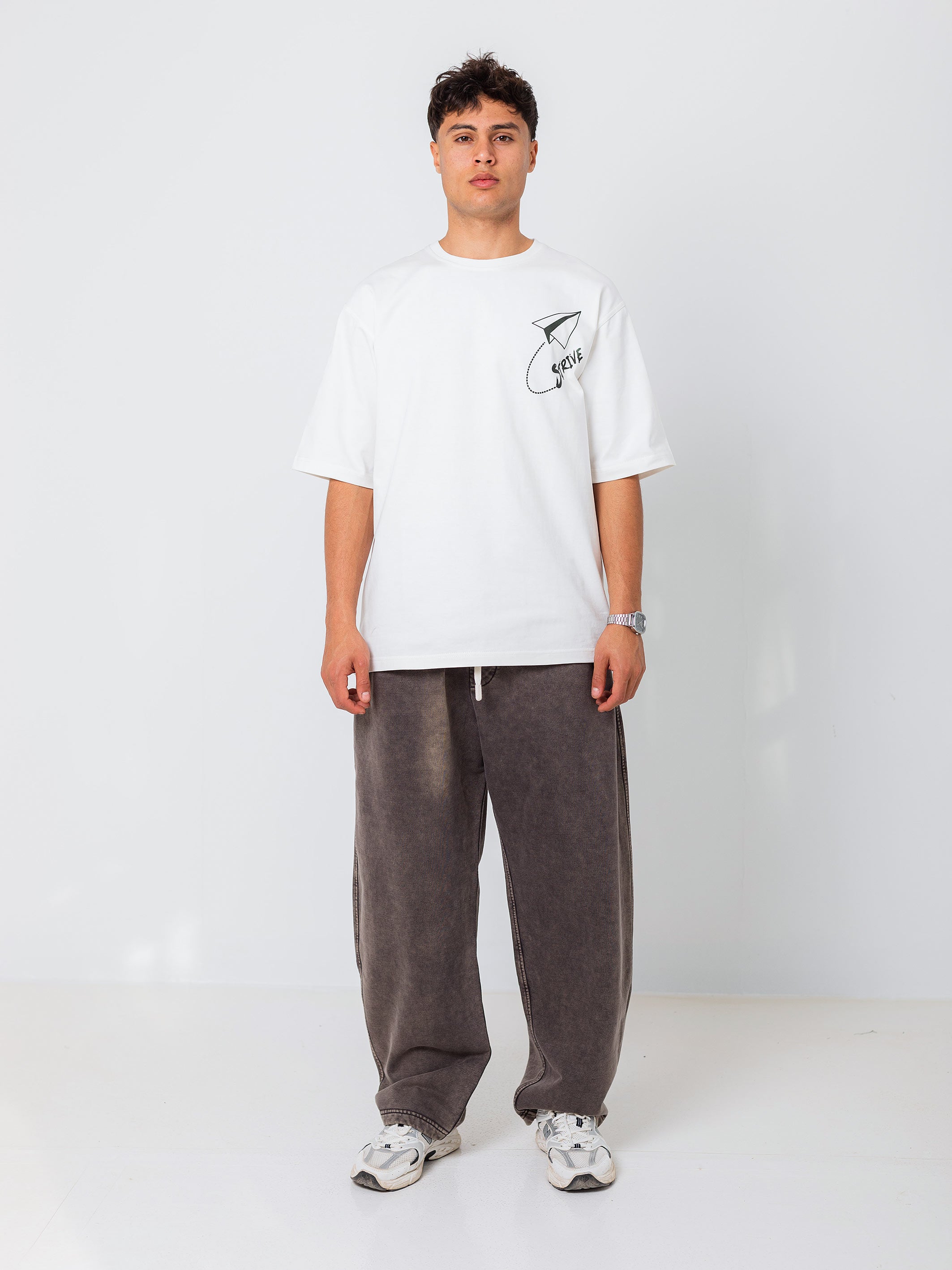 OVERSIZED PRINTED TEE  STRIVE - Off-White